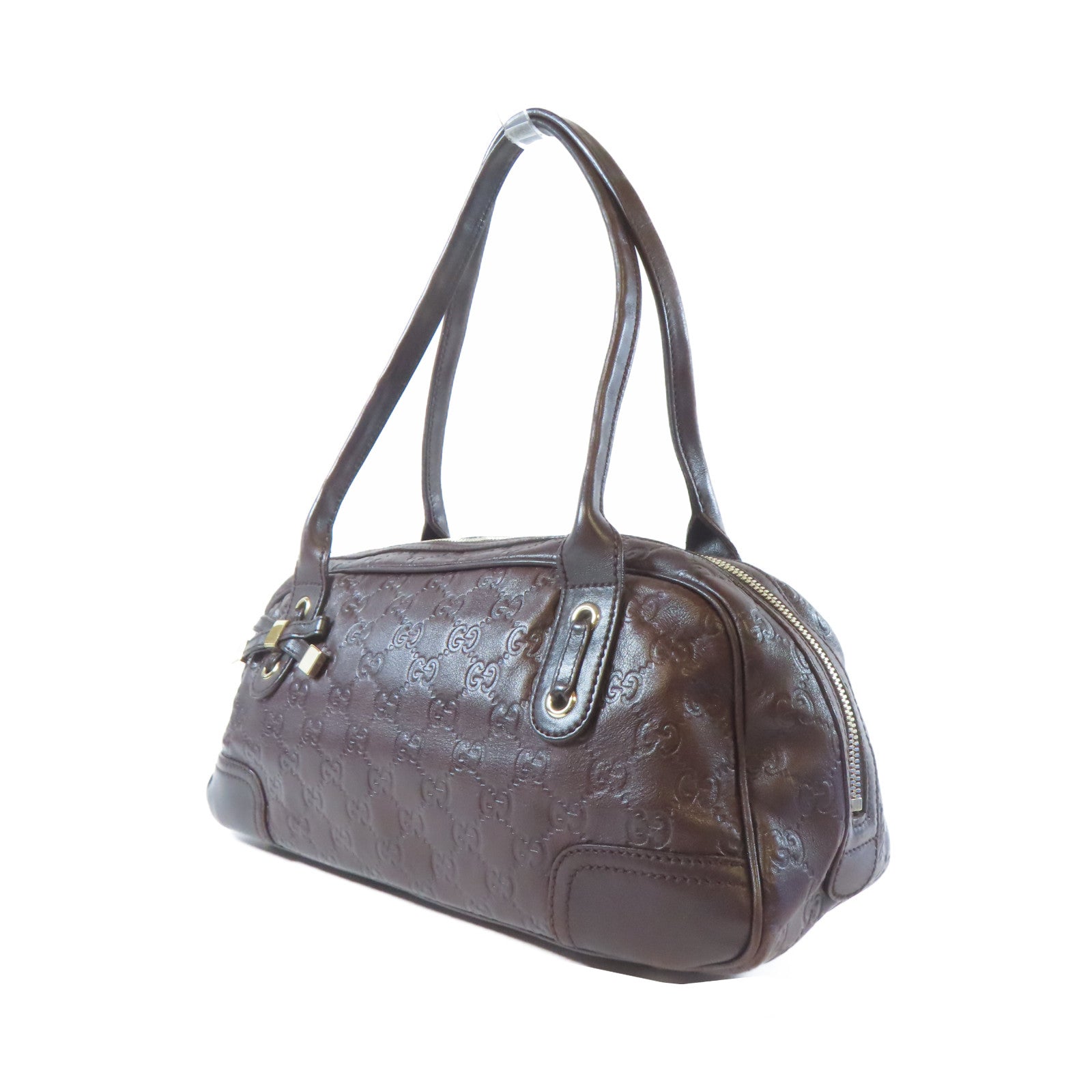 GUCCI 牛皮皮革Tote Bag金扣手挽袋啡色