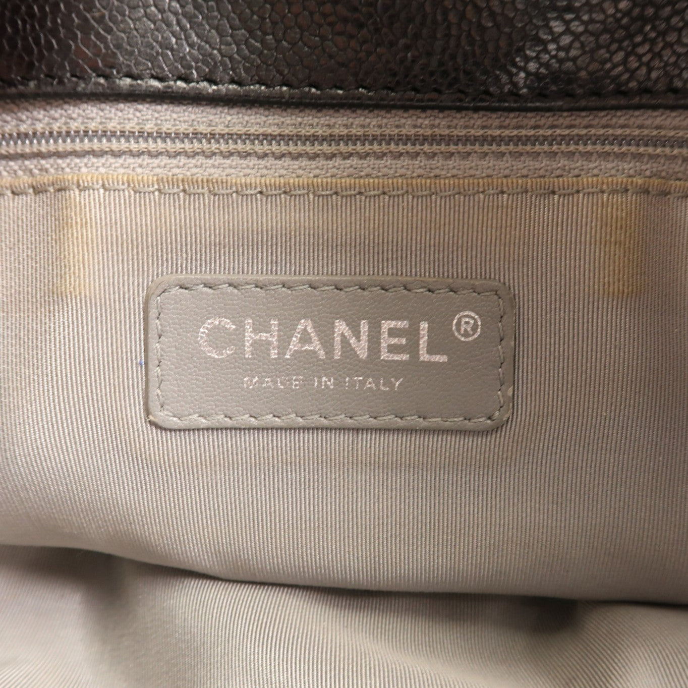 CHANEL 牛皮皮革Chain Shoulder銀扣鏈帶肩背袋