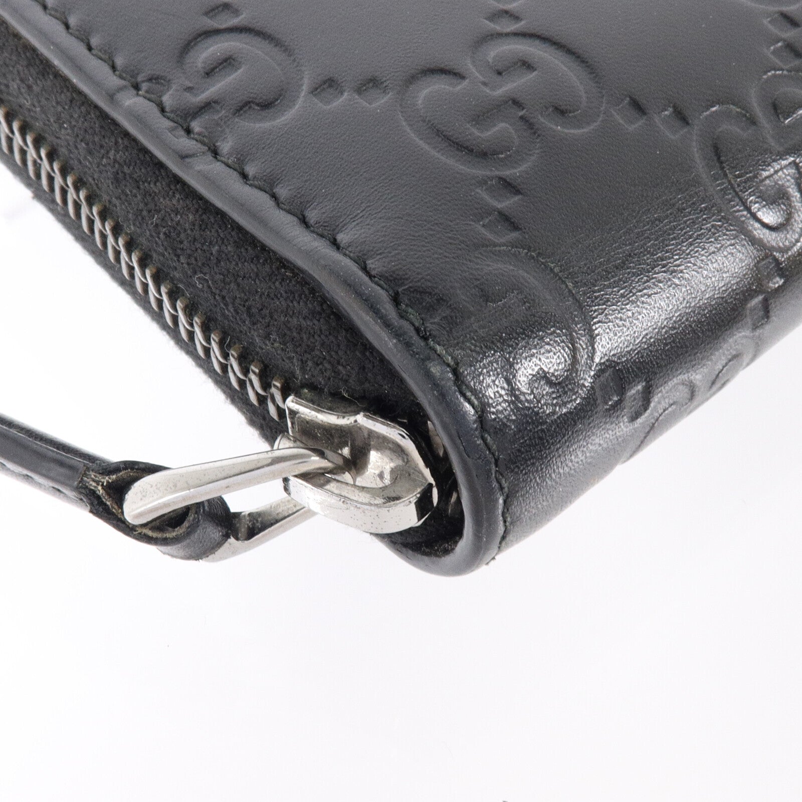 GUCCI 牛皮皮革Zipper Long Wallet銀扣長錢包