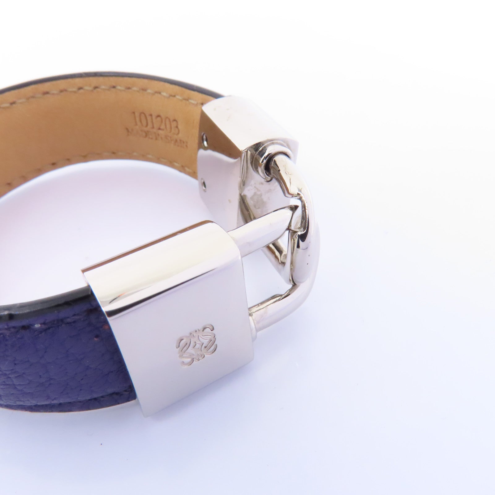 LOEWE 牛皮皮革/金屬Bracelet手鏈紫色/銀色