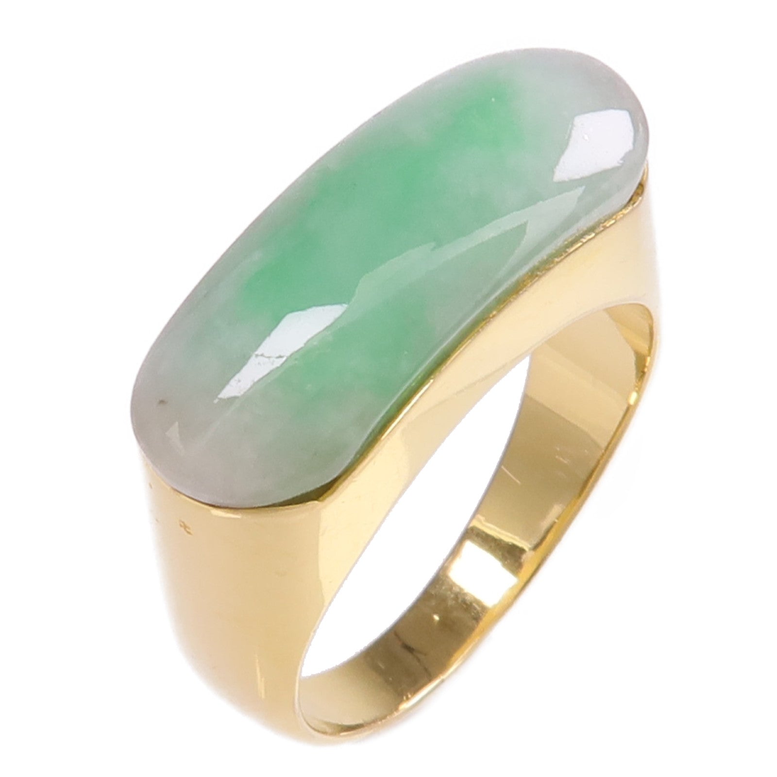 JEWELRY 18K黃金Jade Ring翡翠戒指US#8