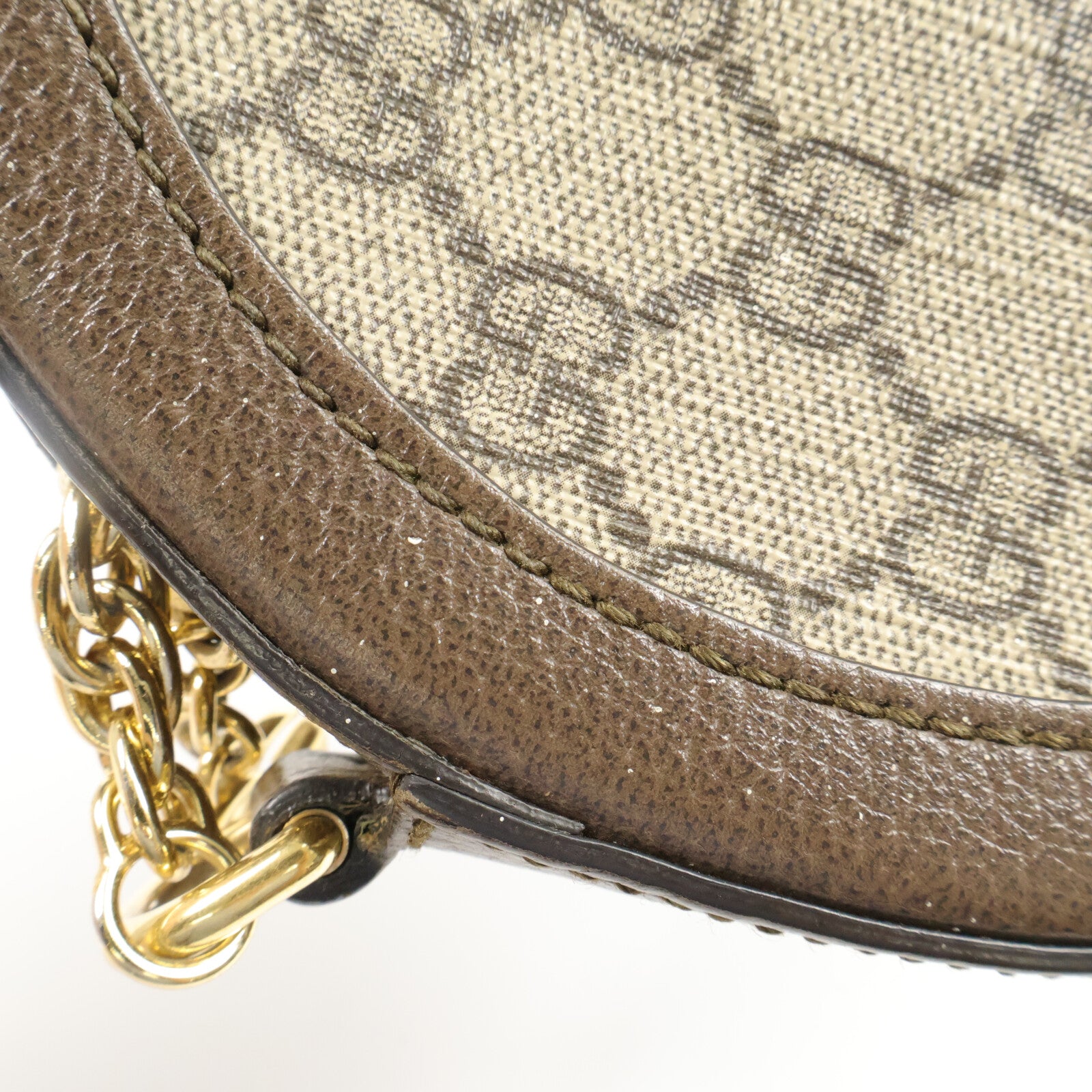 GUCCI 塗層帆布Ophidia Mini GG Round Bag鏈帶肩背袋