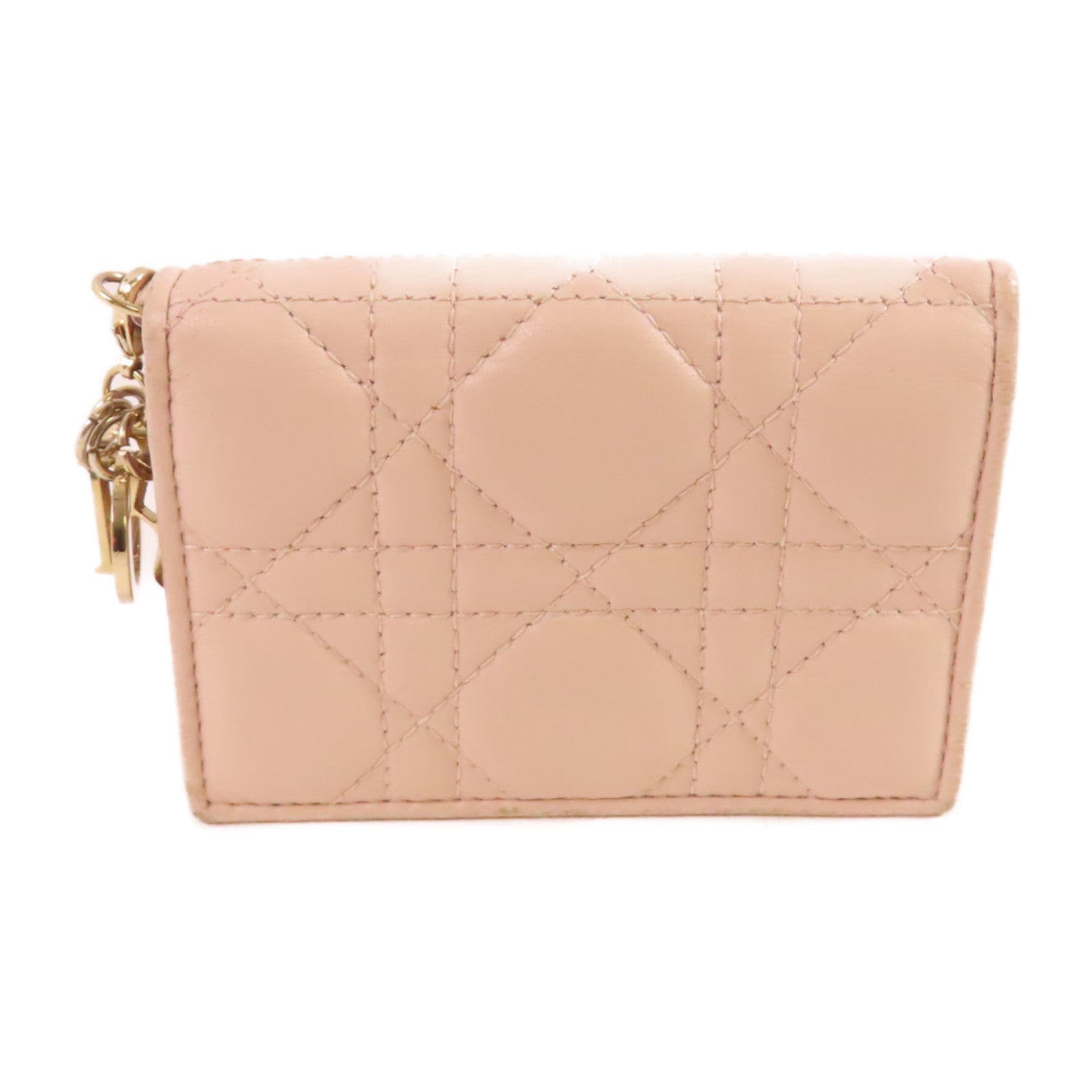 Dior 牛皮皮革Card Case金扣卡套裸色