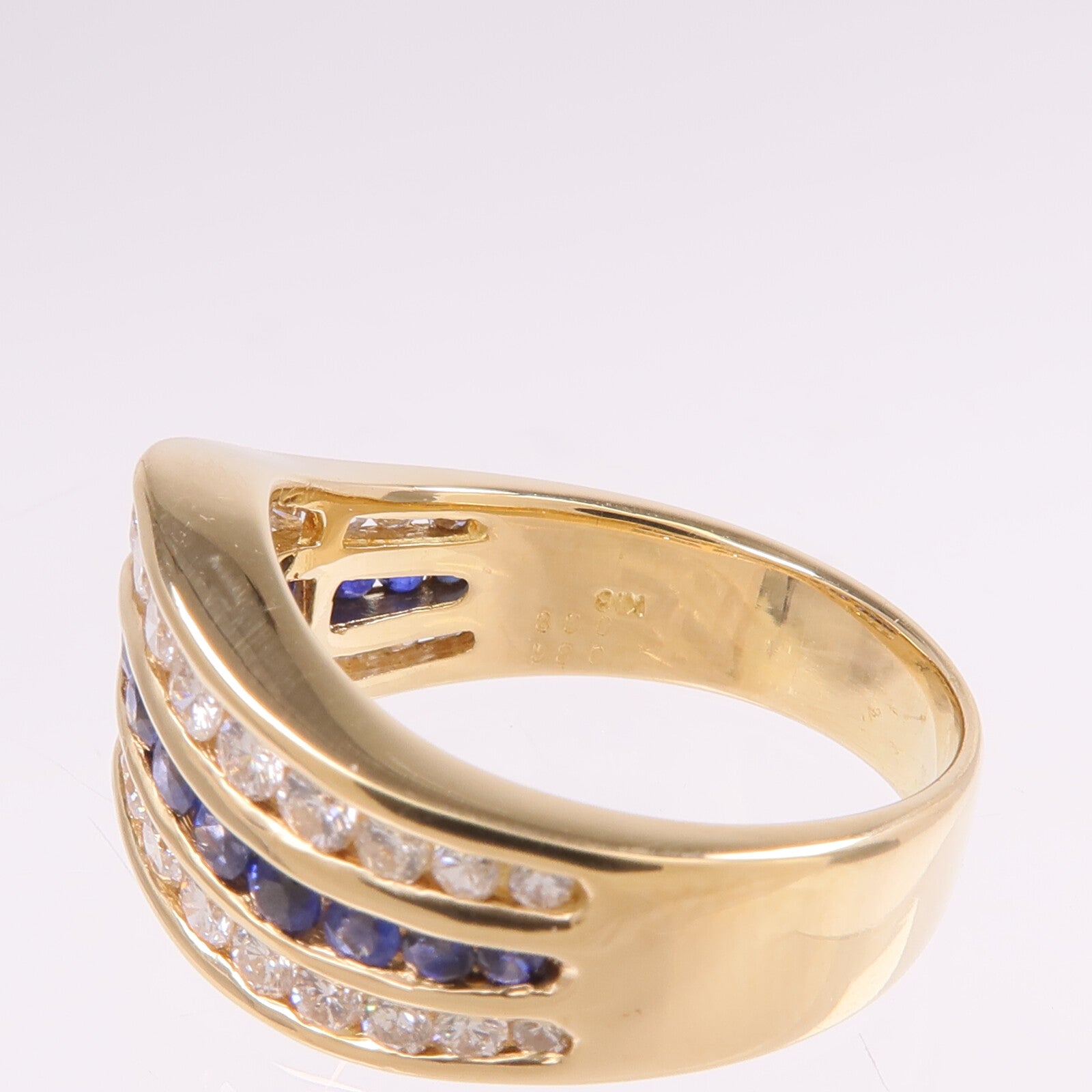 JEWELRY 18K黃金Sapphire Diamond Ring藍寶石/鑽石戒指US#7