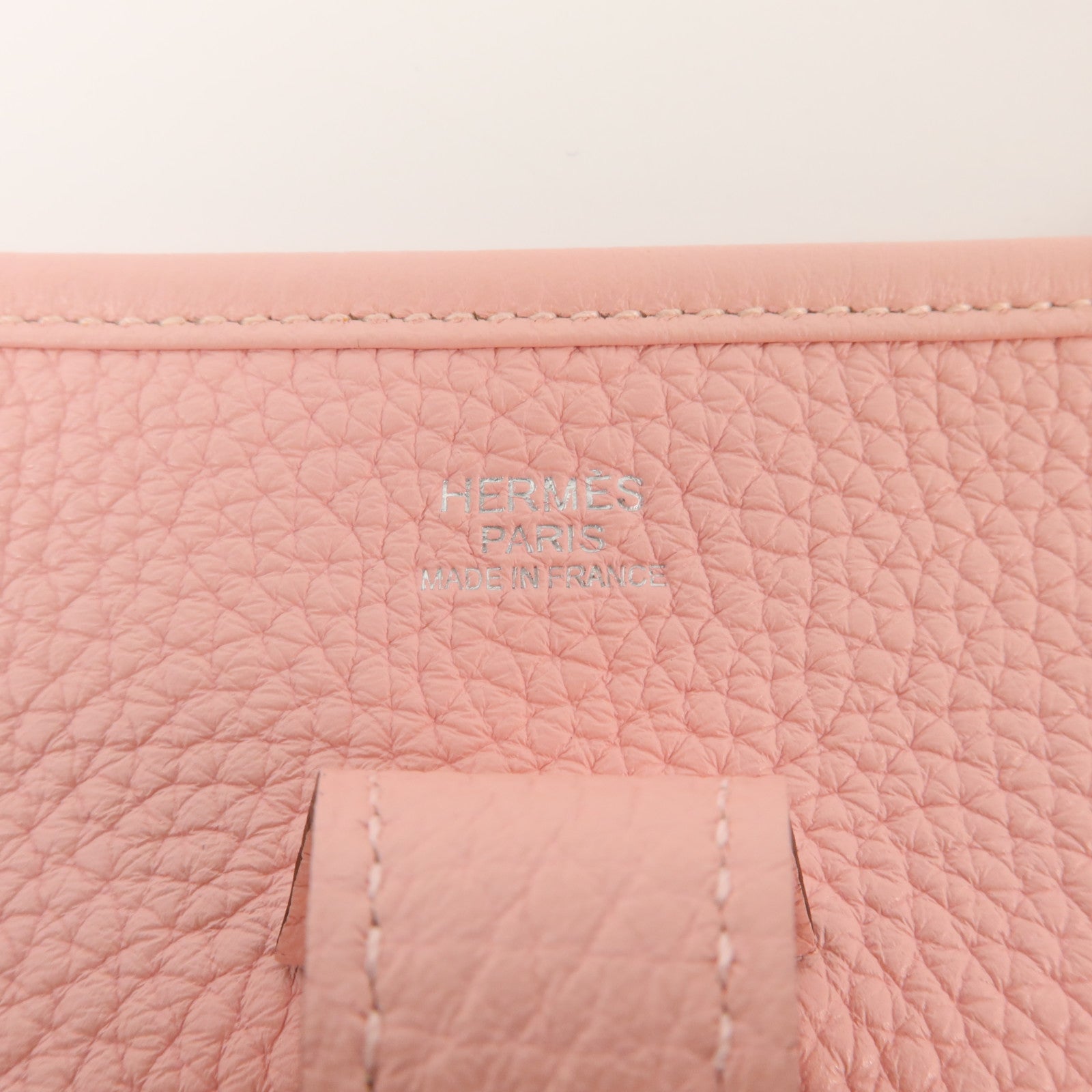 HERMES Clemence皮革Evelyne PM肩背袋Rose Sakura