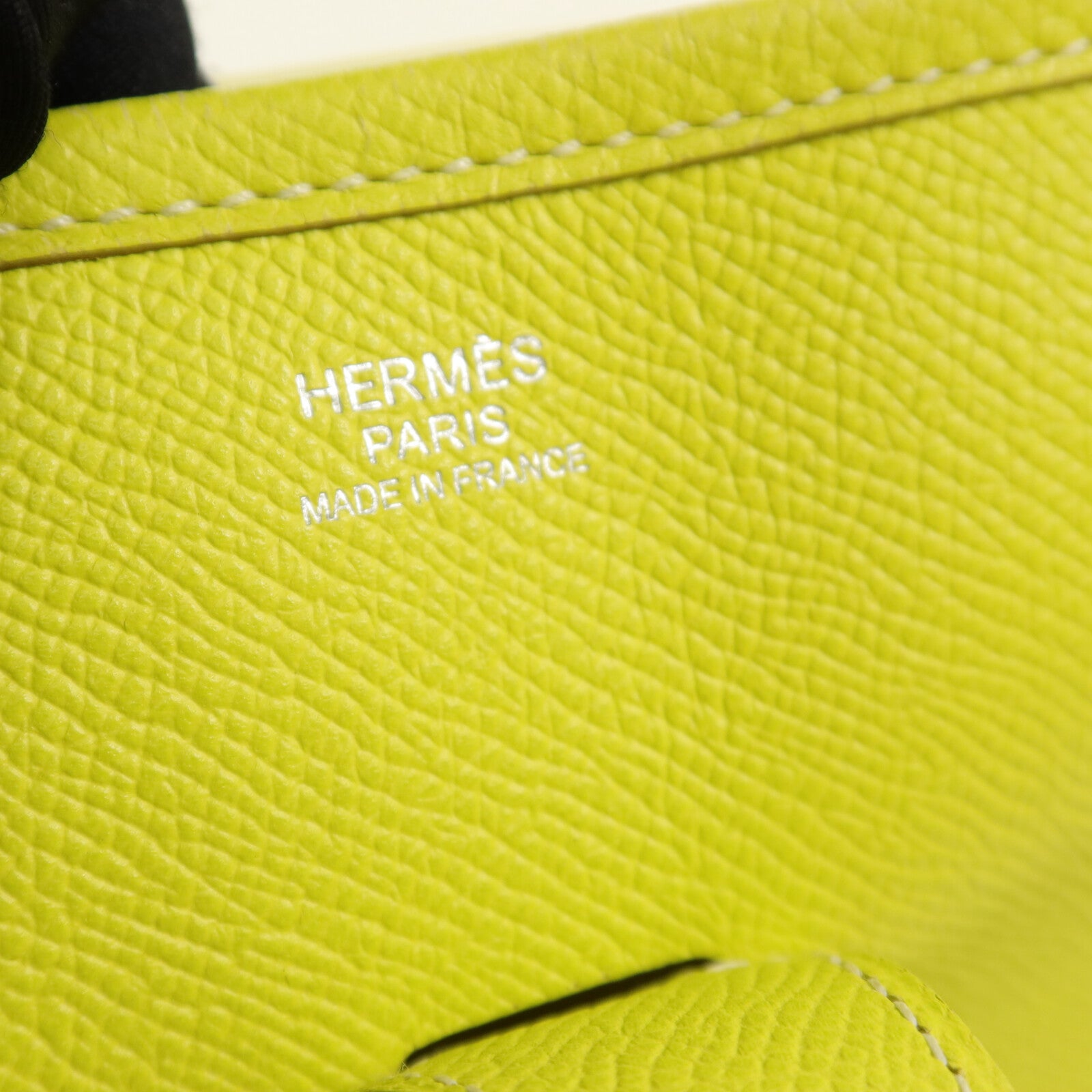 HERMES Epsom皮革Evelyne GM肩背袋Lime