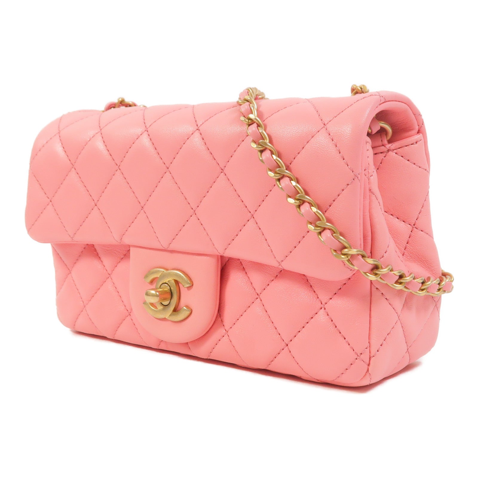 CHANEL 羊皮皮革Classic 20 With Gold Ball鏈帶肩背袋