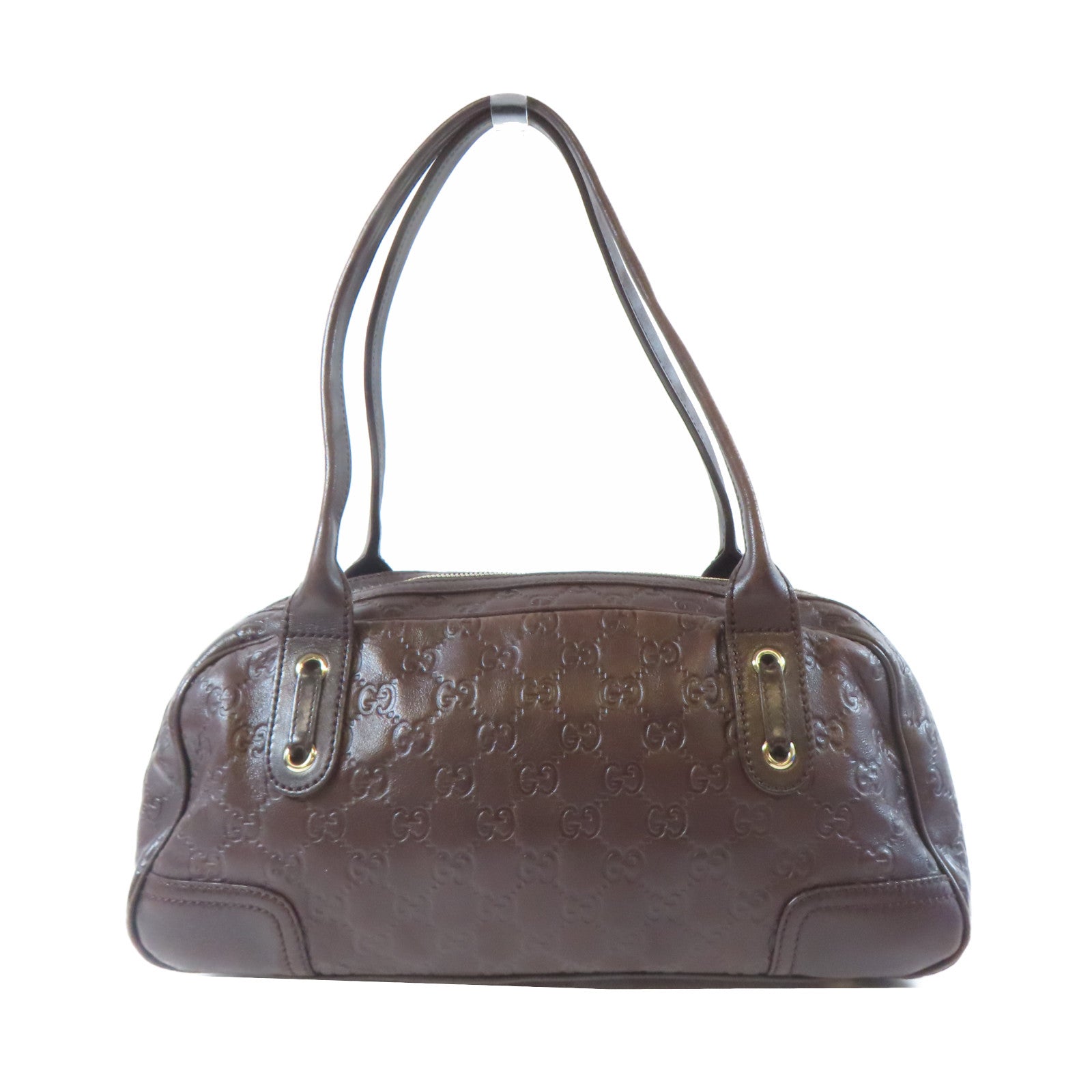 GUCCI 牛皮皮革Tote Bag金扣手挽袋啡色