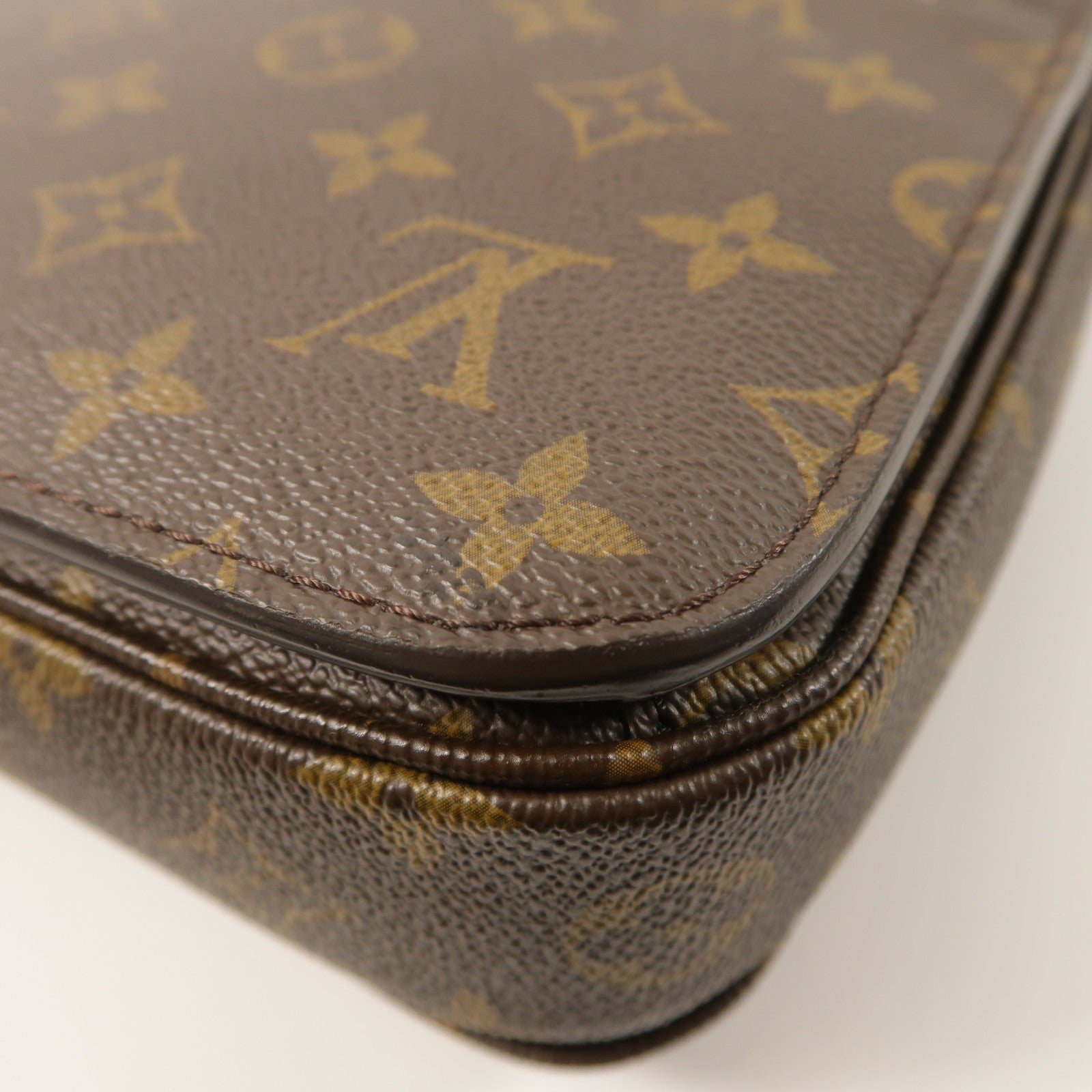 LOUIS VUITTON Monogram Pochette Metis金扣手挽肩背兩用袋棕色