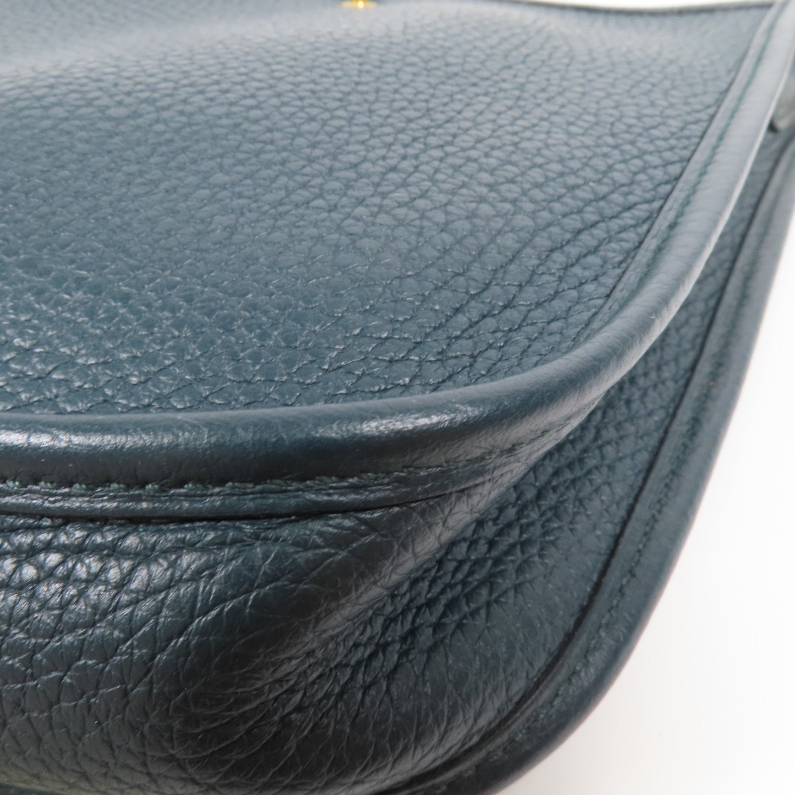 HERMES 【激減優惠】Clemence皮革Evelyne TPM金扣肩背袋60 Vert cypres