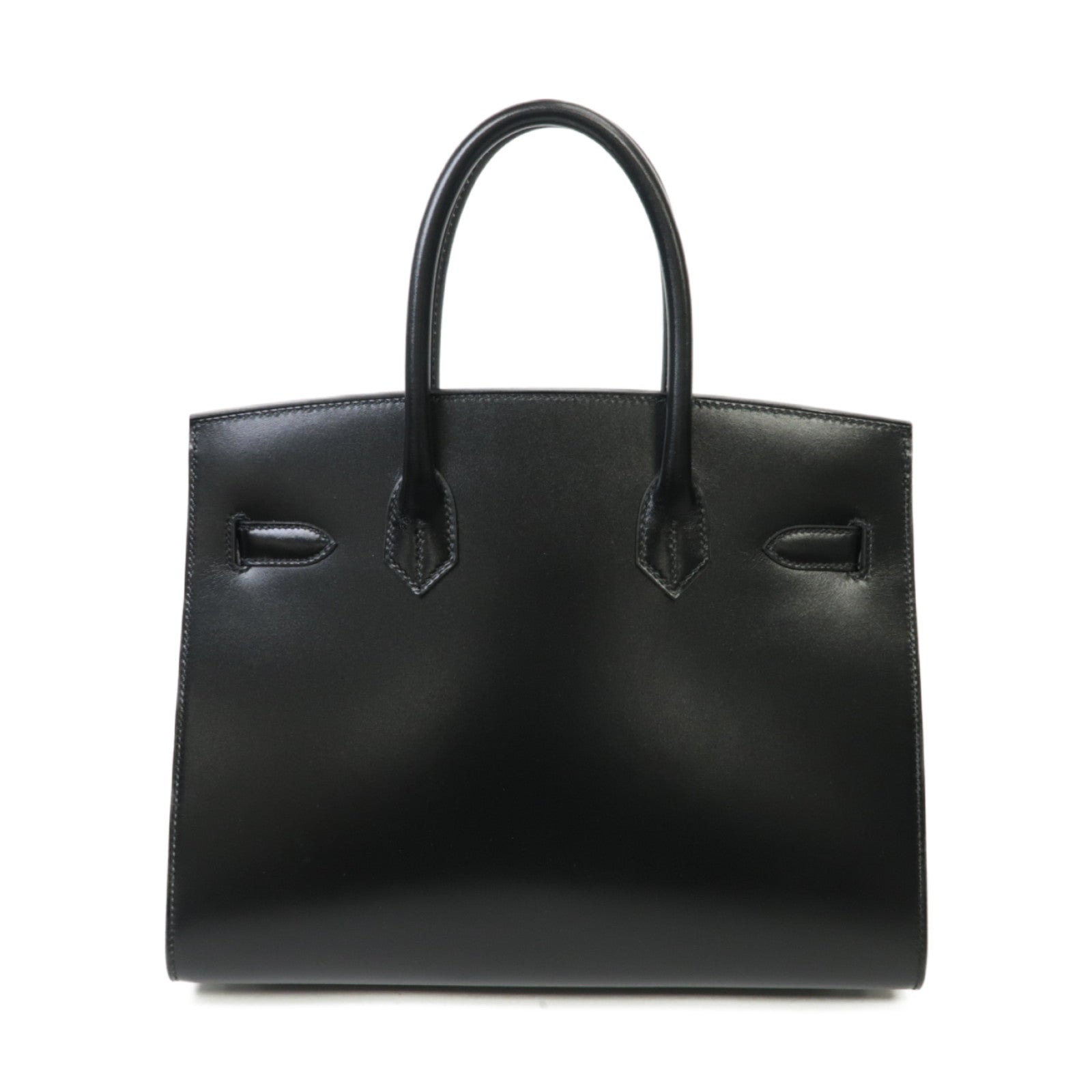 HERMES 【激減優惠】Box Calf皮革Birkin 30銀扣手挽袋黒色