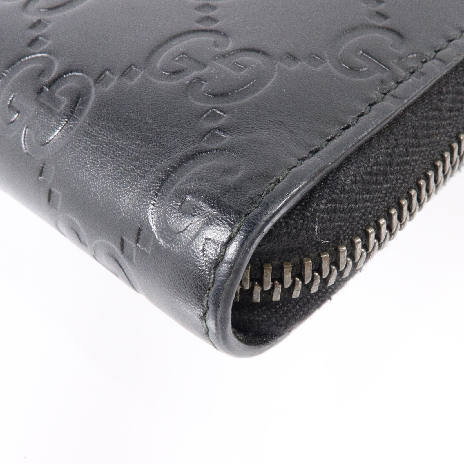 GUCCI 牛皮皮革Zipper Long Wallet銀扣長錢包
