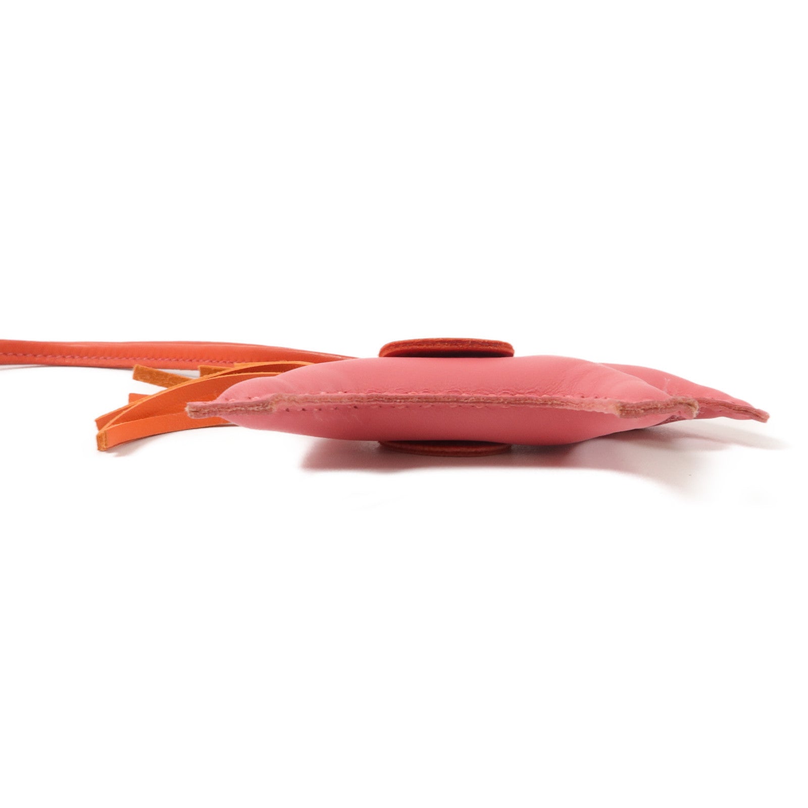 HERMES Milo皮革Rodeo PM掛飾Rose Azalee/Orange Poppy/Rouge Indien
