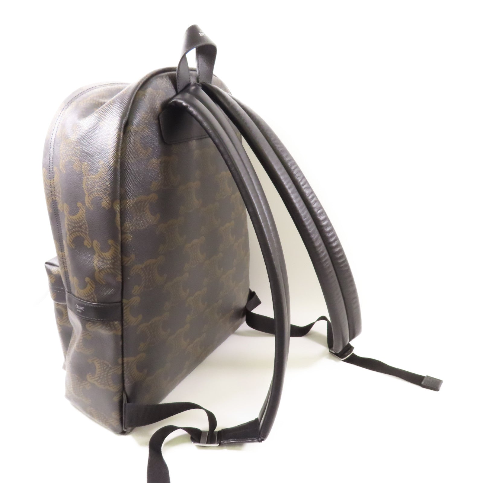 CELINE 【激減優惠】塗層帆布Triomphe Backpack銀扣背包