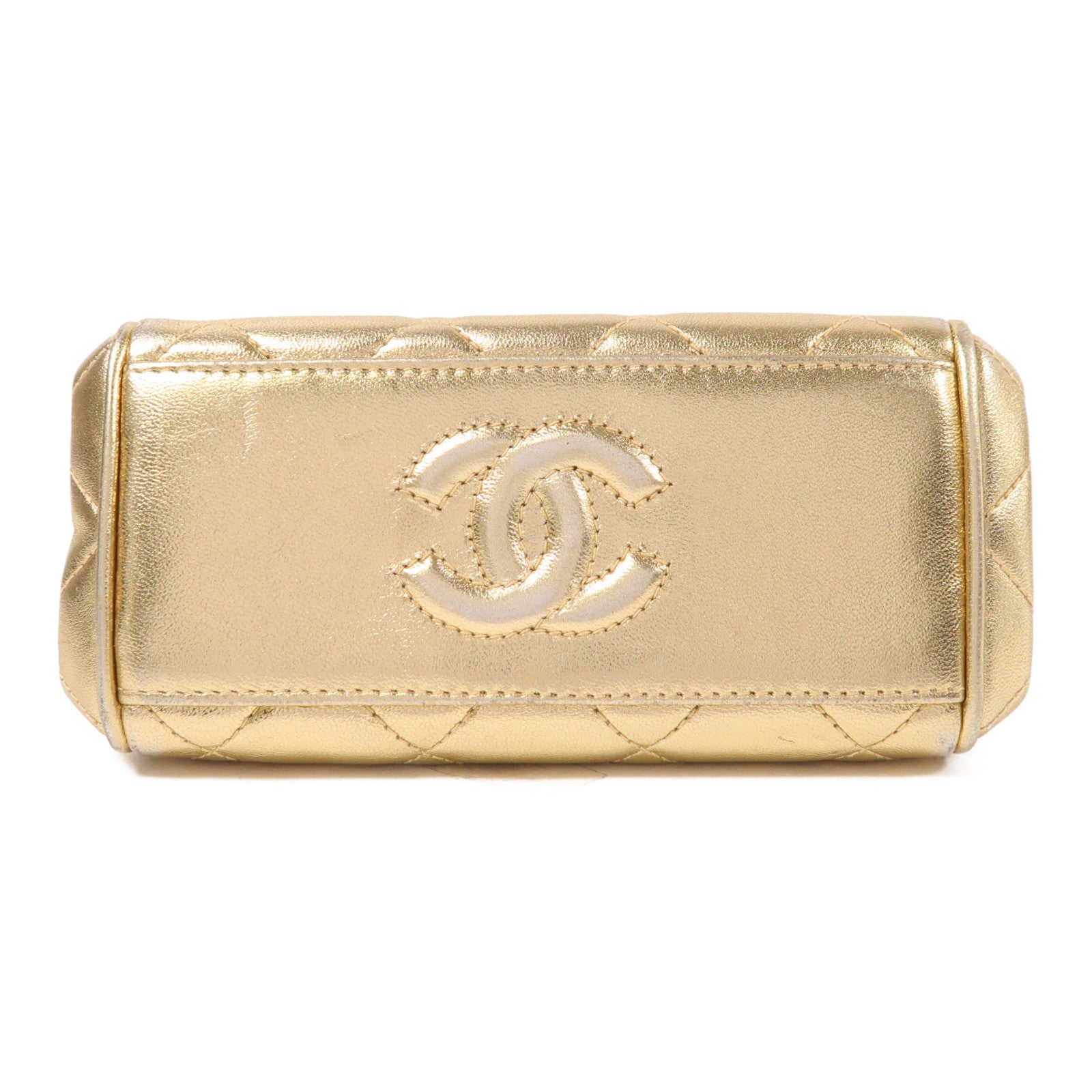 CHANEL 牛皮皮革Chain Shoulder金扣鏈帶肩背袋