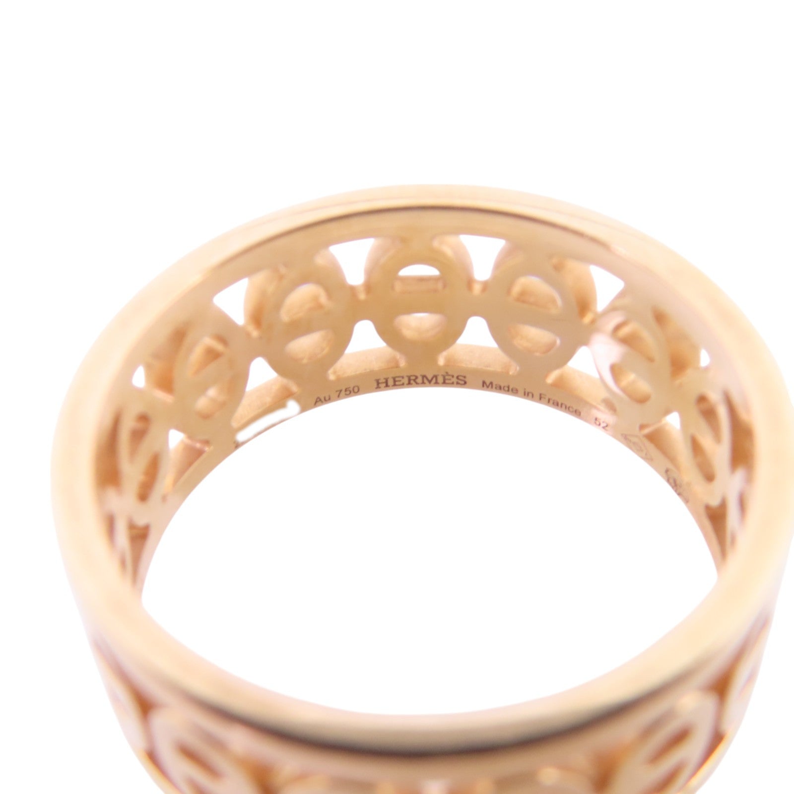 HERMES 18K玫瑰金Pink Gold Ring戒指#52/US#6