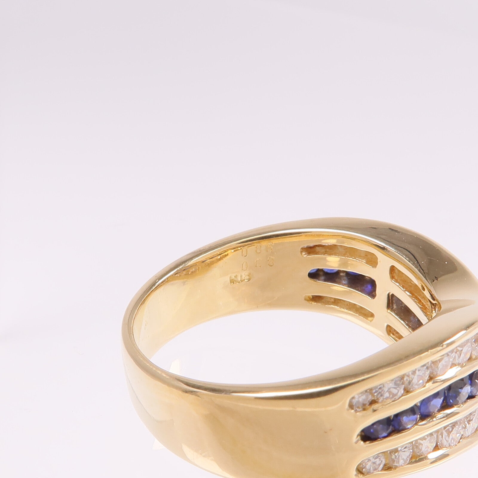 JEWELRY 18K黃金Sapphire Diamond Ring藍寶石/鑽石戒指US#7