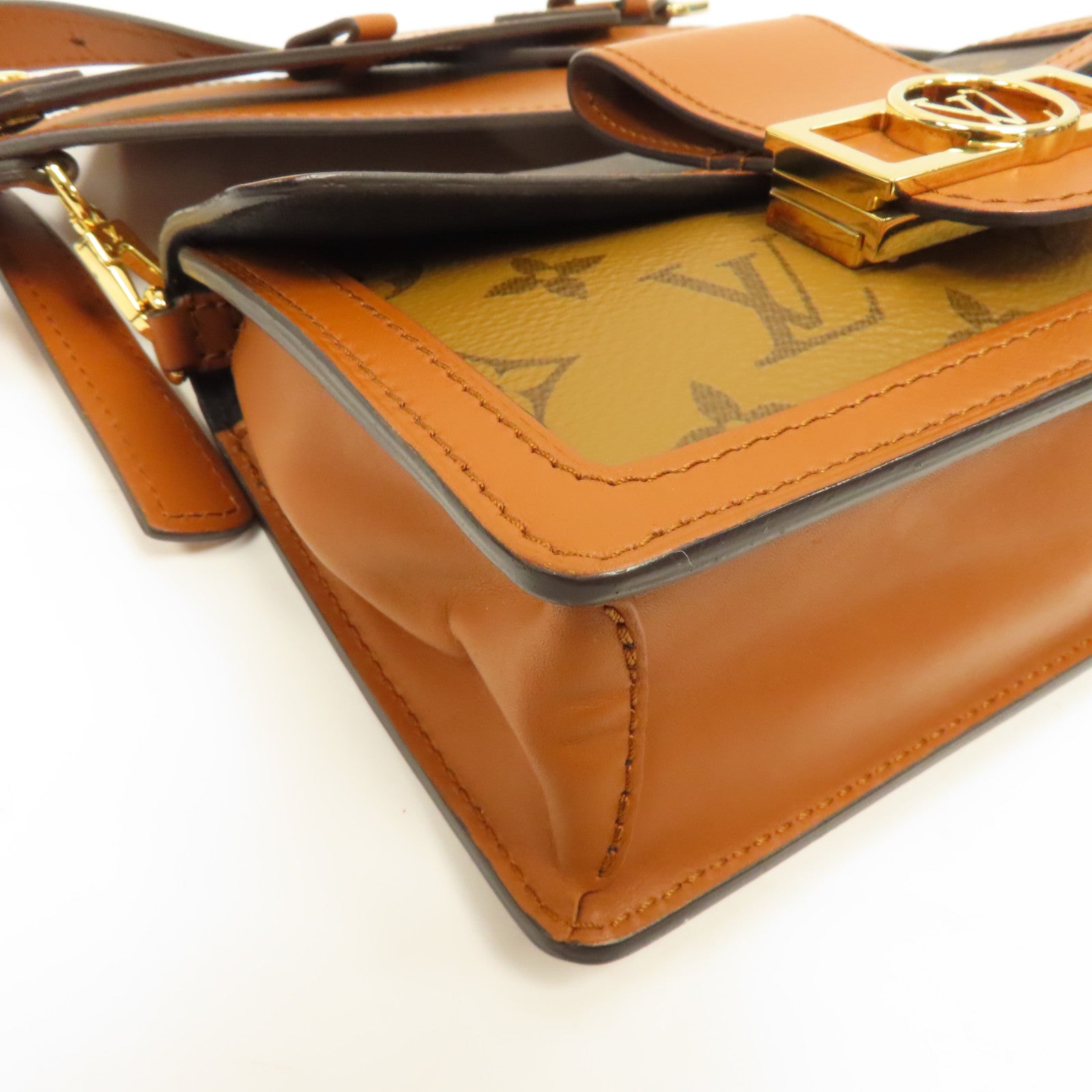LOUIS VUITTON 【激減優惠】Monogram Dauphine金扣肩背袋啡色
