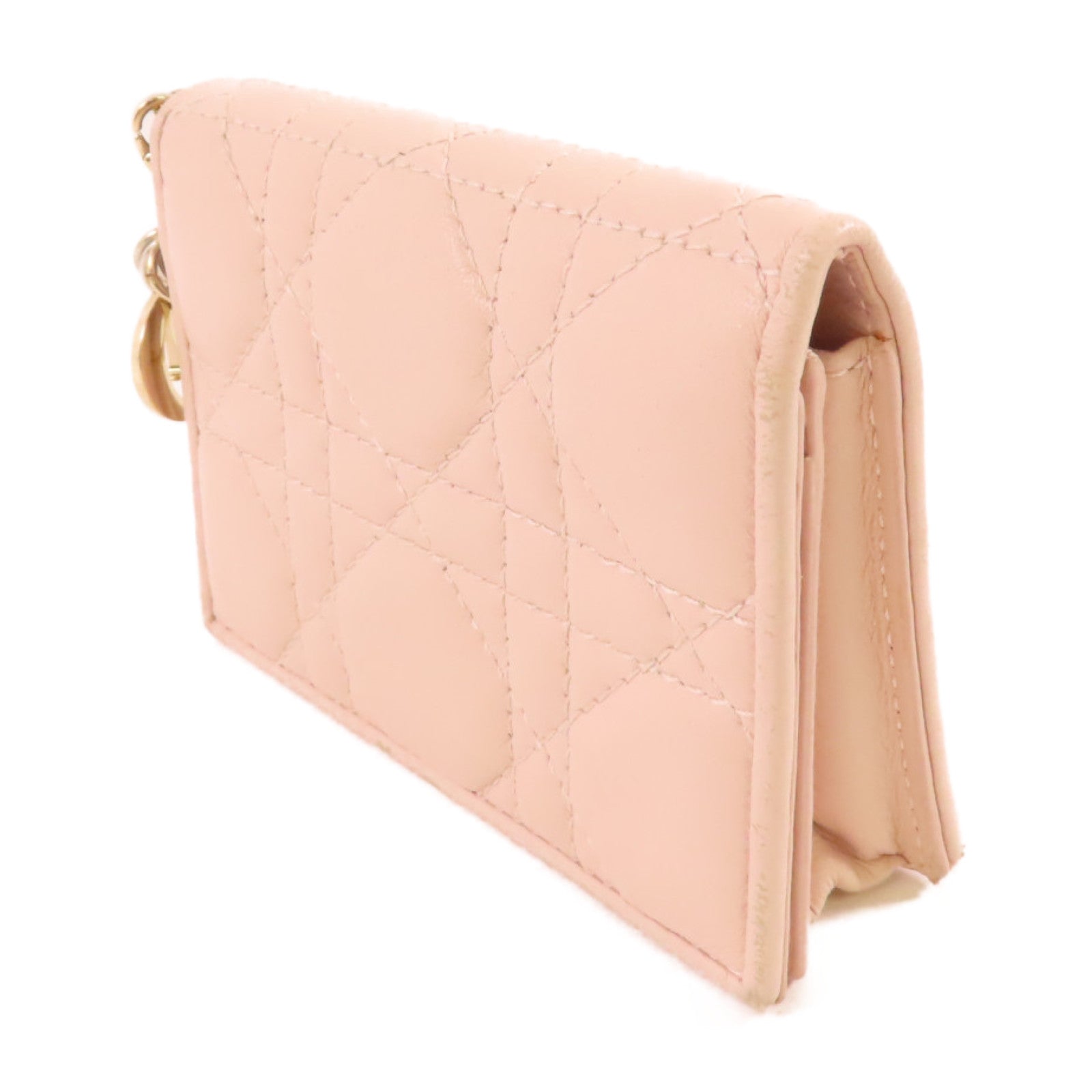 Dior 牛皮皮革Card Case金扣卡套裸色