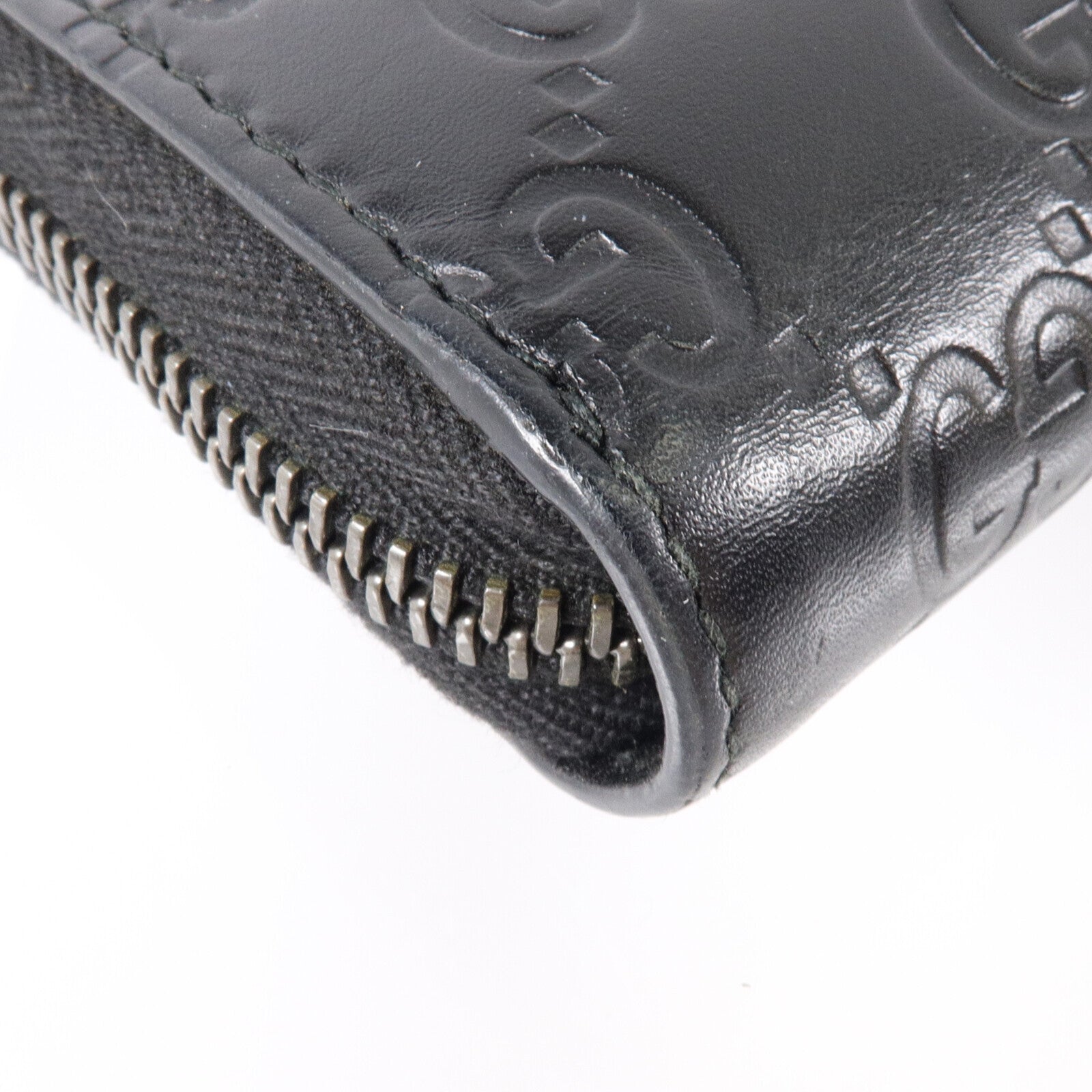GUCCI 牛皮皮革Zipper Long Wallet銀扣長錢包