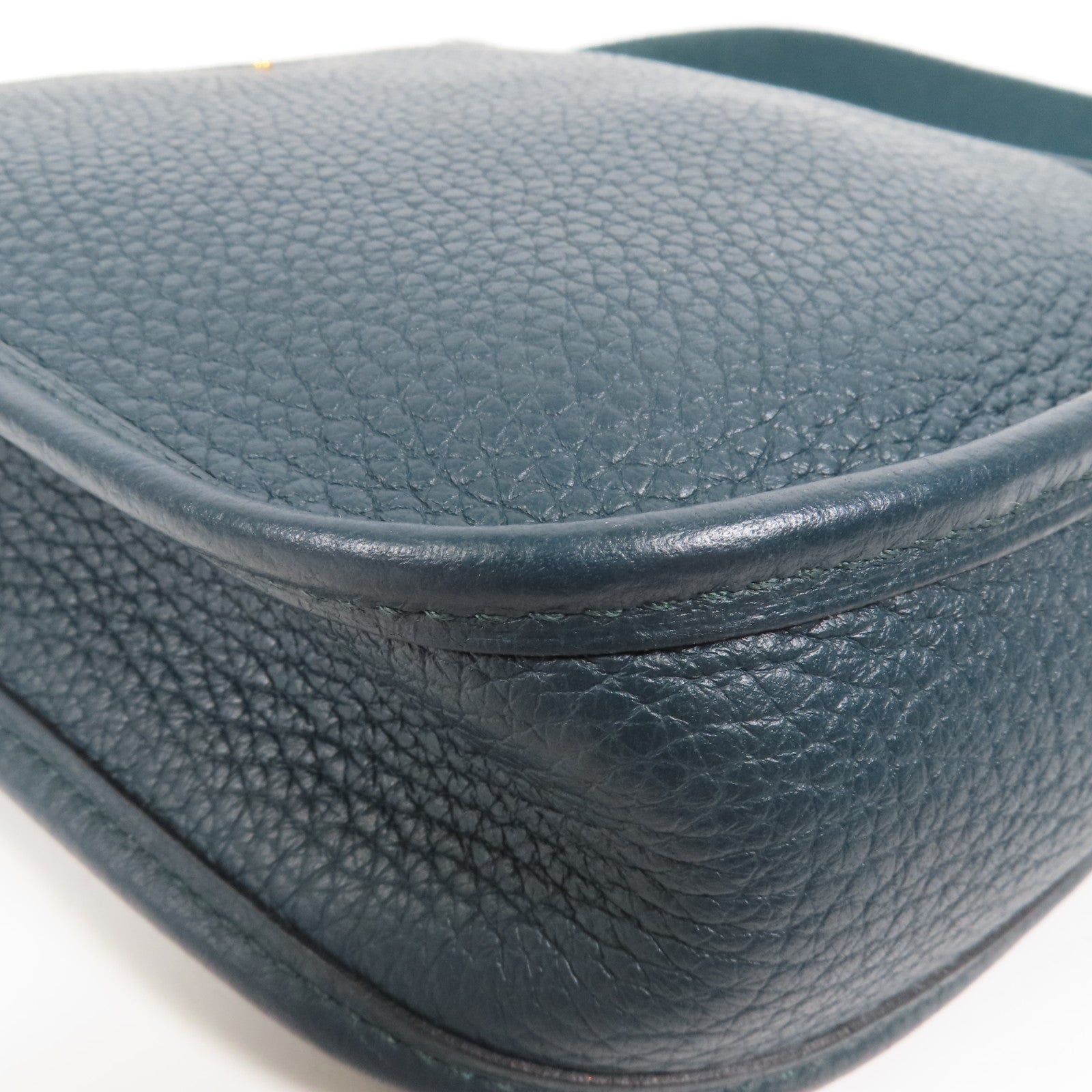 HERMES 【激減優惠】Clemence皮革Evelyne TPM金扣肩背袋60 Vert cypres
