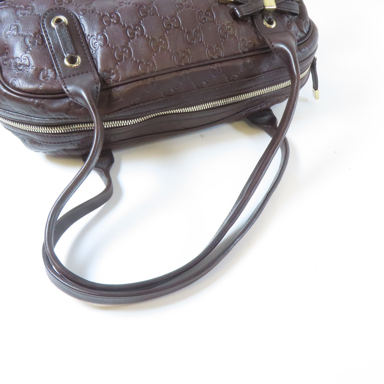 GUCCI 牛皮皮革Tote Bag金扣手挽袋啡色