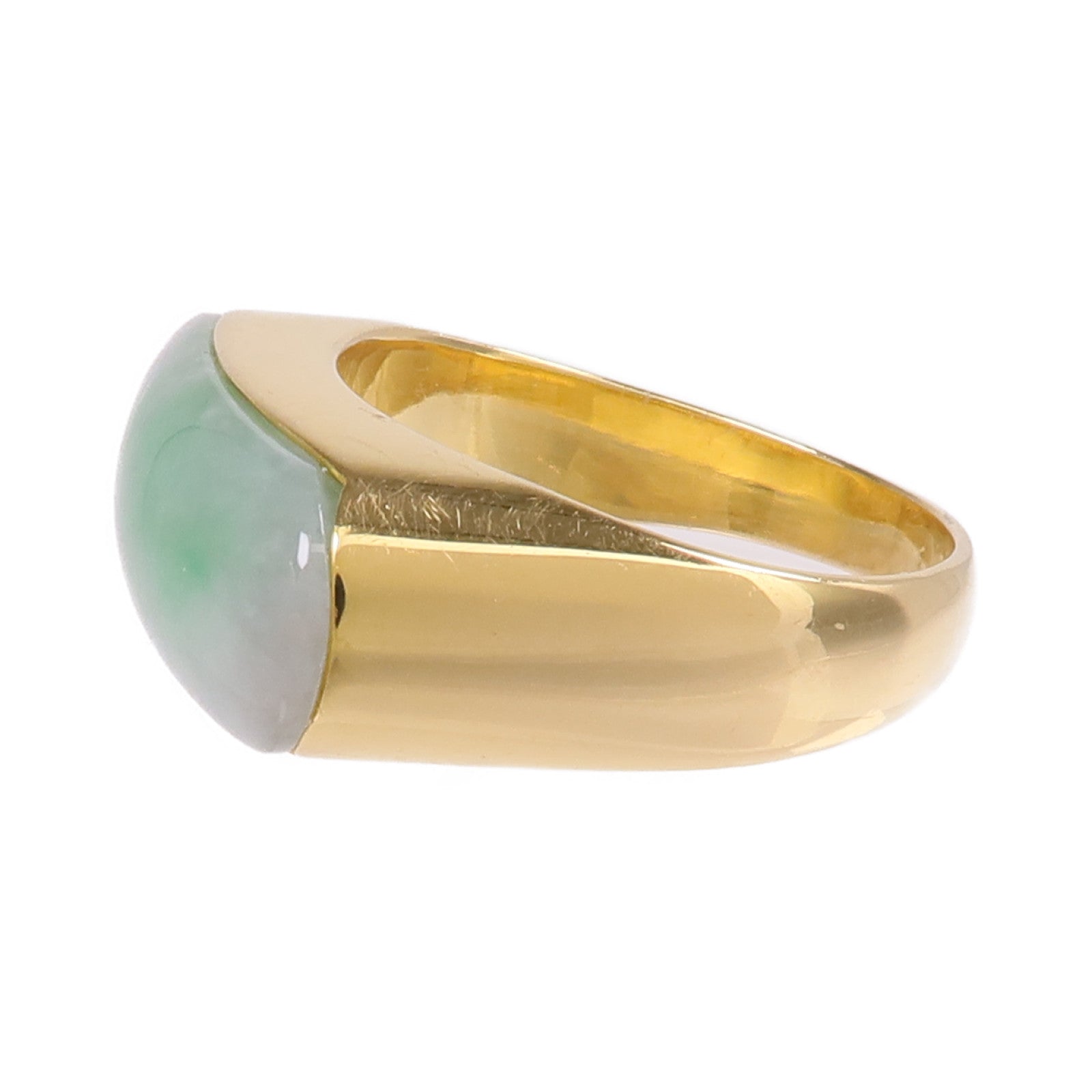 JEWELRY 18K黃金Jade Ring翡翠戒指US#8