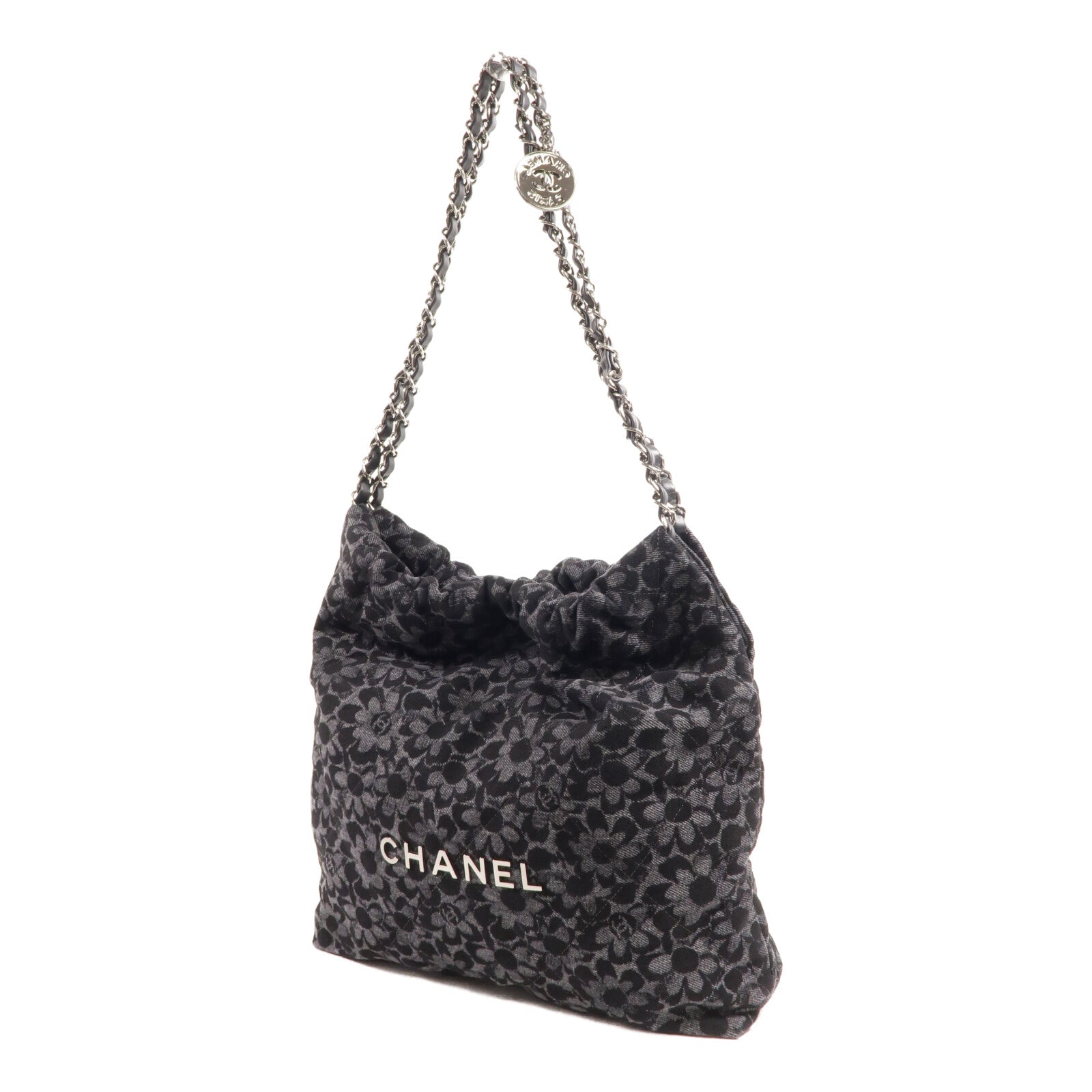 CHANEL 牛仔布Chanel 22 Small鏈帶肩背袋