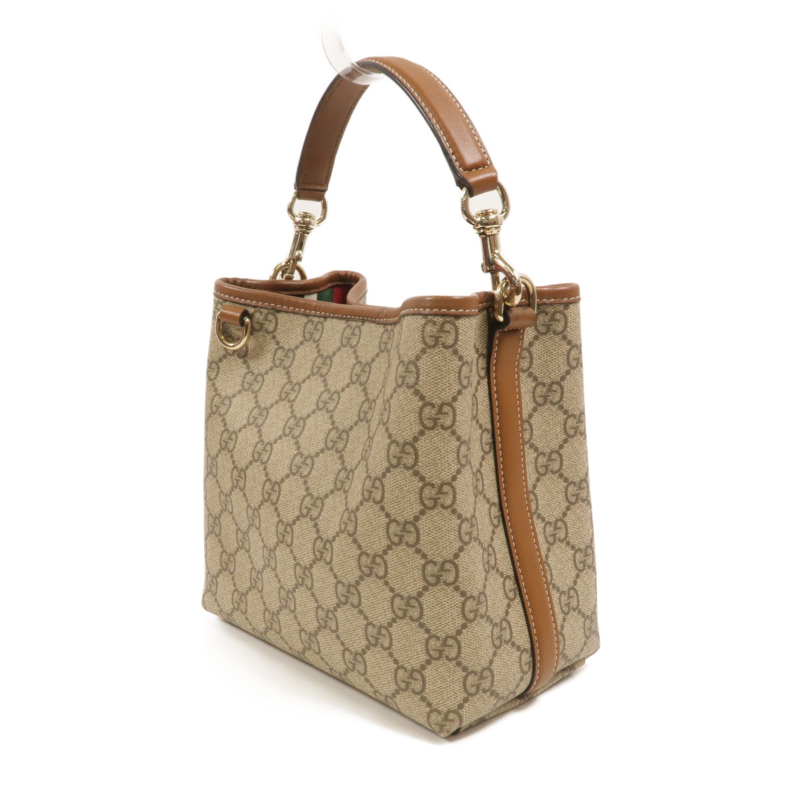GUCCI 帆布GG Emblem Small Bucket手挽肩背兩用袋