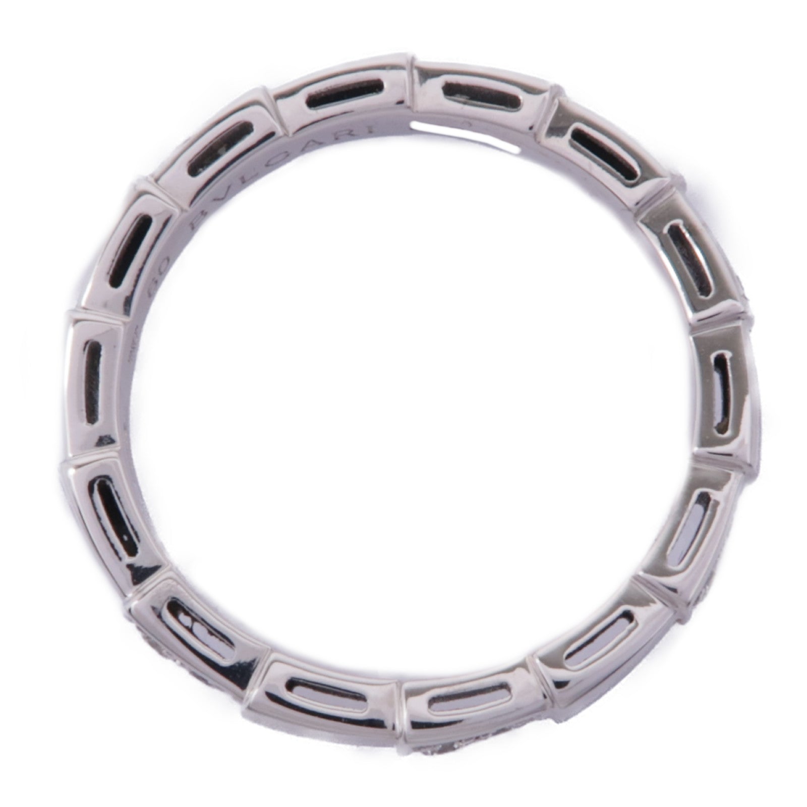 BVLGARI 18K白金Serpenti Viper Demi Pave Diamond Ring鑽石戒指Bvlgari#60/US#9