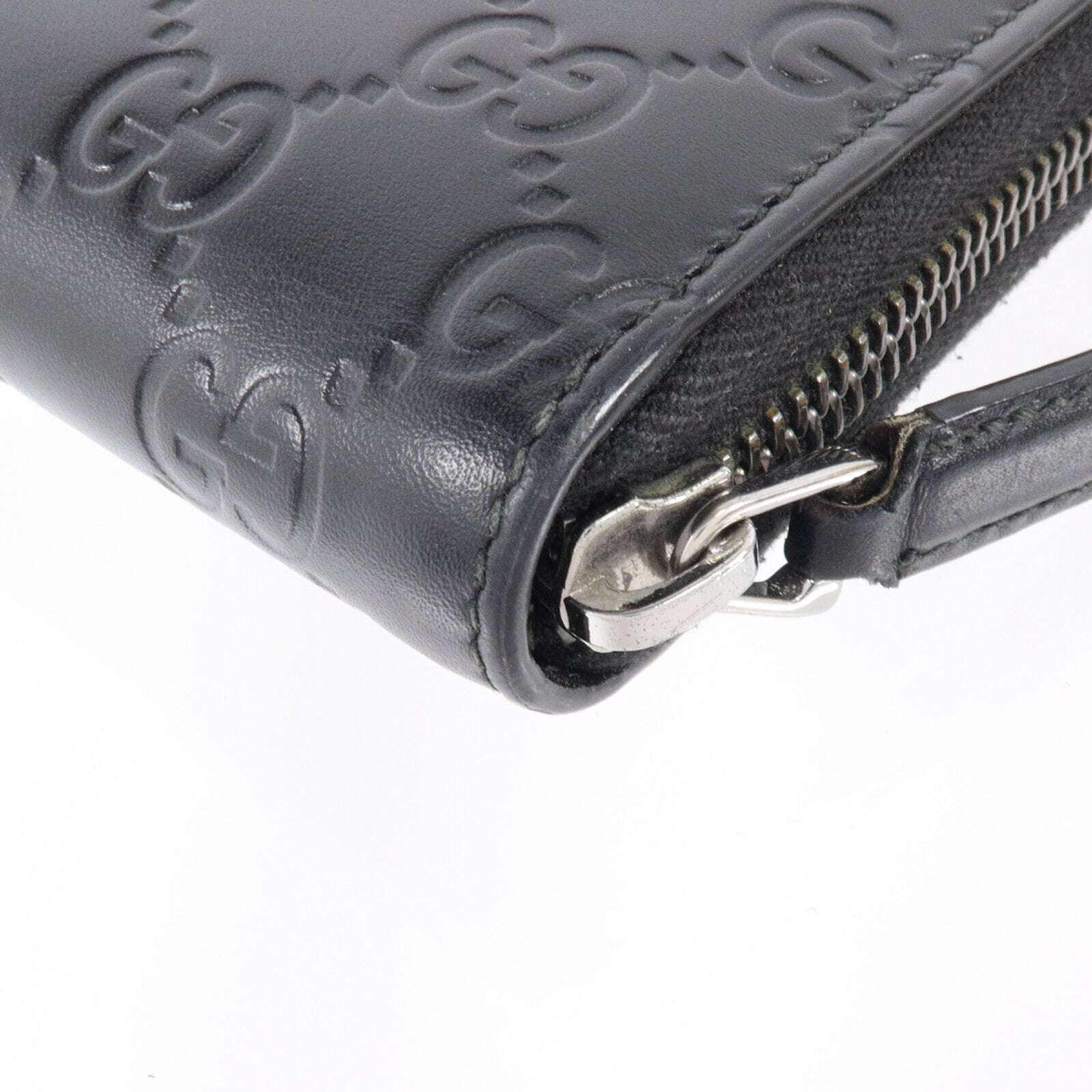 GUCCI 牛皮皮革Zipper Long Wallet銀扣長錢包