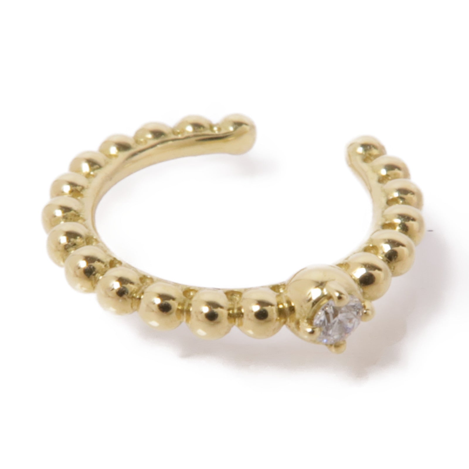 JEWELRY 18K黃金Single Diamond Ear Cuff鑽石耳環