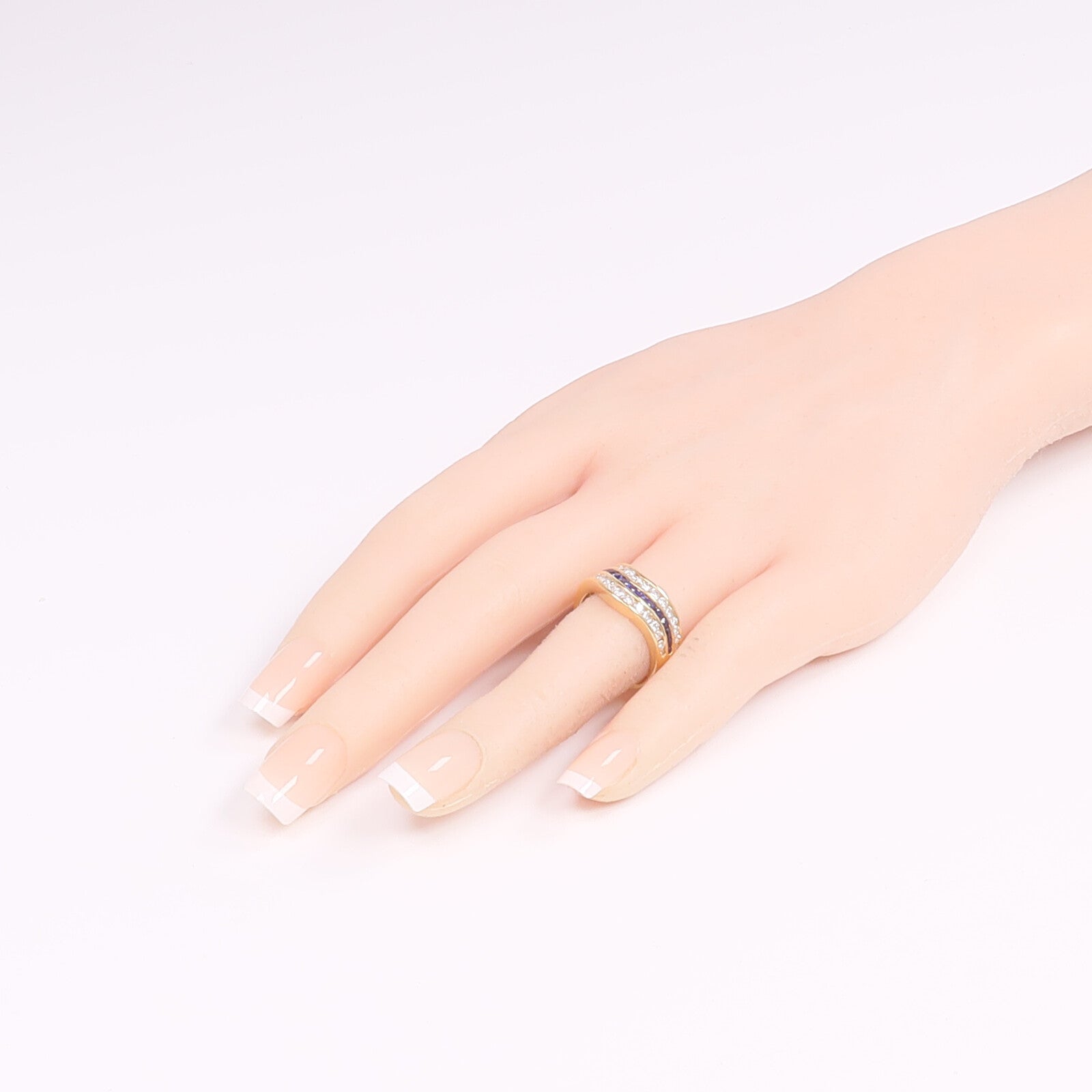 JEWELRY 18K黃金Sapphire Diamond Ring藍寶石/鑽石戒指US#7