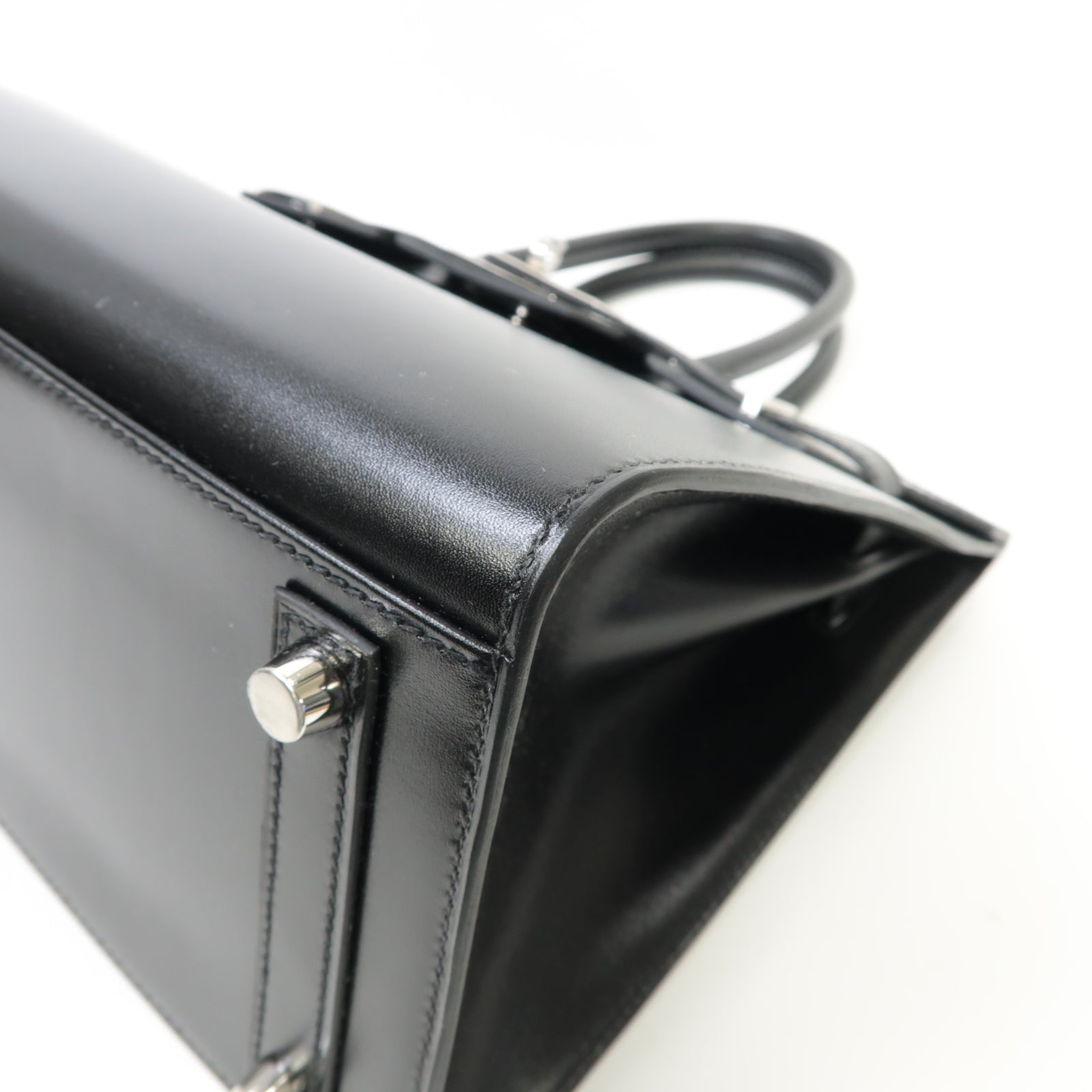 HERMES 【激減優惠】Box Calf皮革Birkin 30銀扣手挽袋黒色