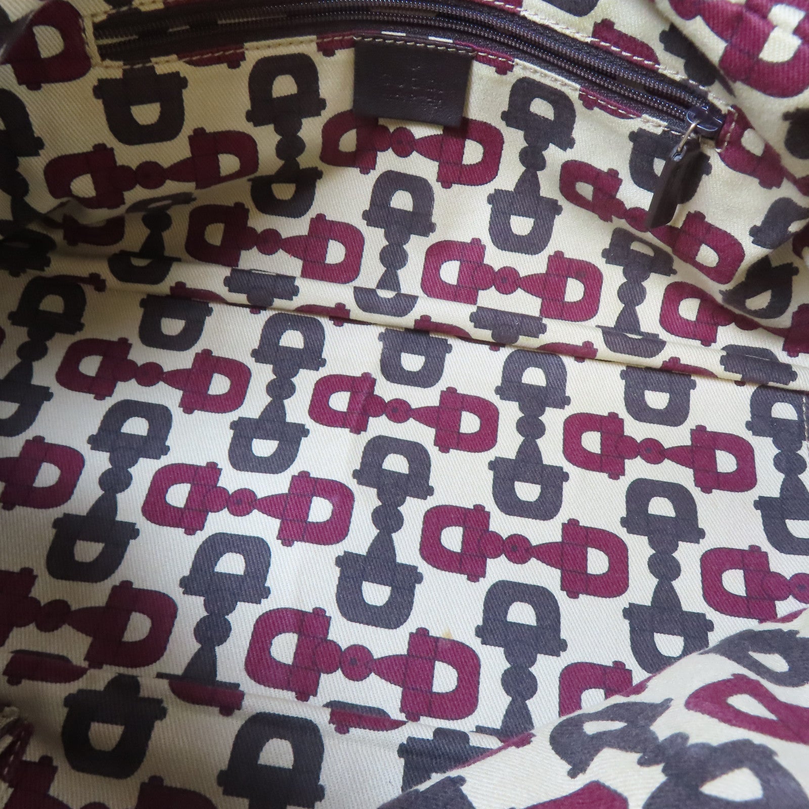 GUCCI 牛皮皮革Tote Bag金扣手挽袋啡色
