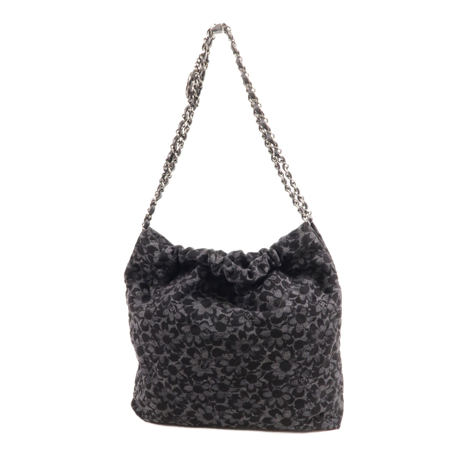 CHANEL 牛仔布Chanel 22 Small鏈帶肩背袋