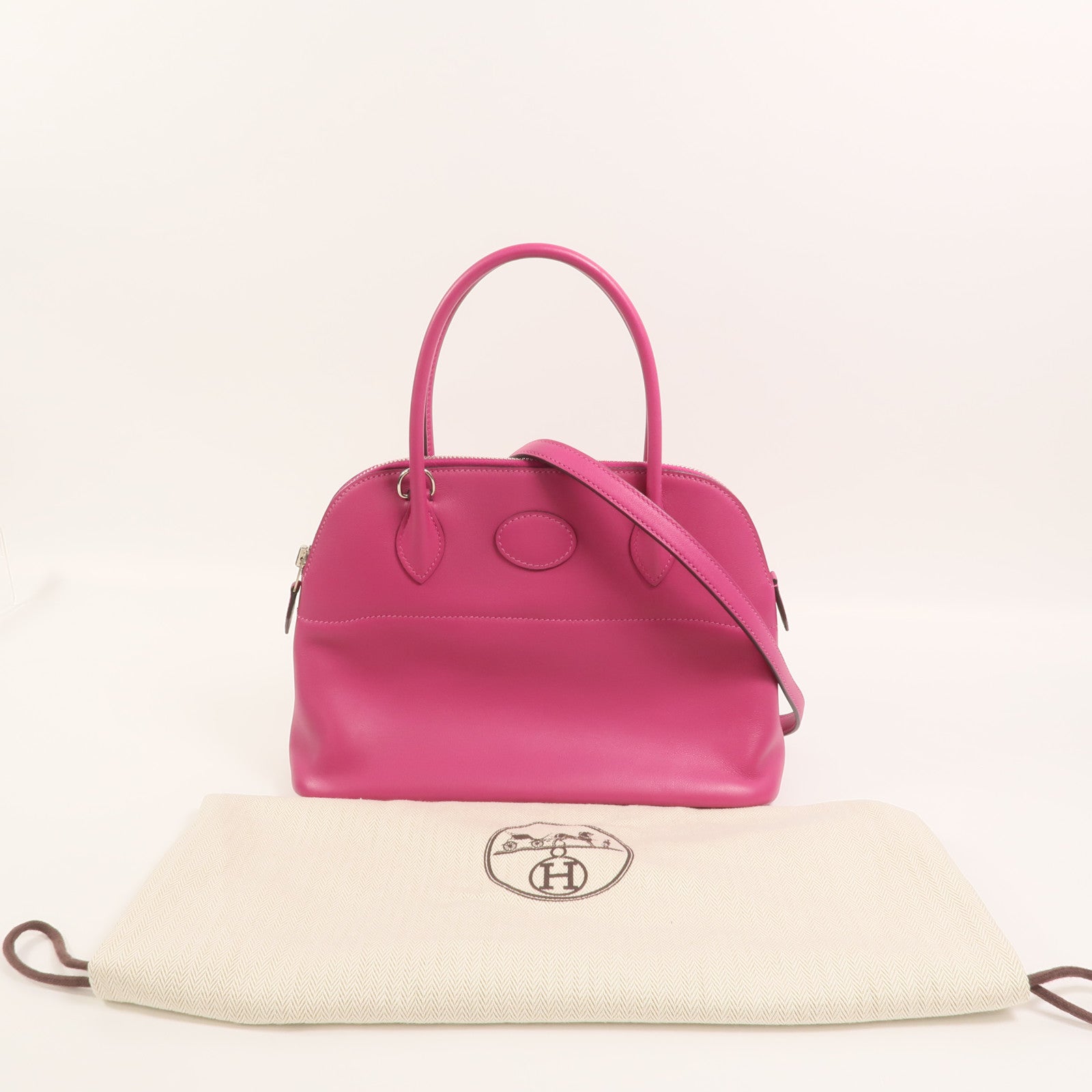 HERMES Veau Swift皮革Bolide 27手挽袋Rose Pourpre