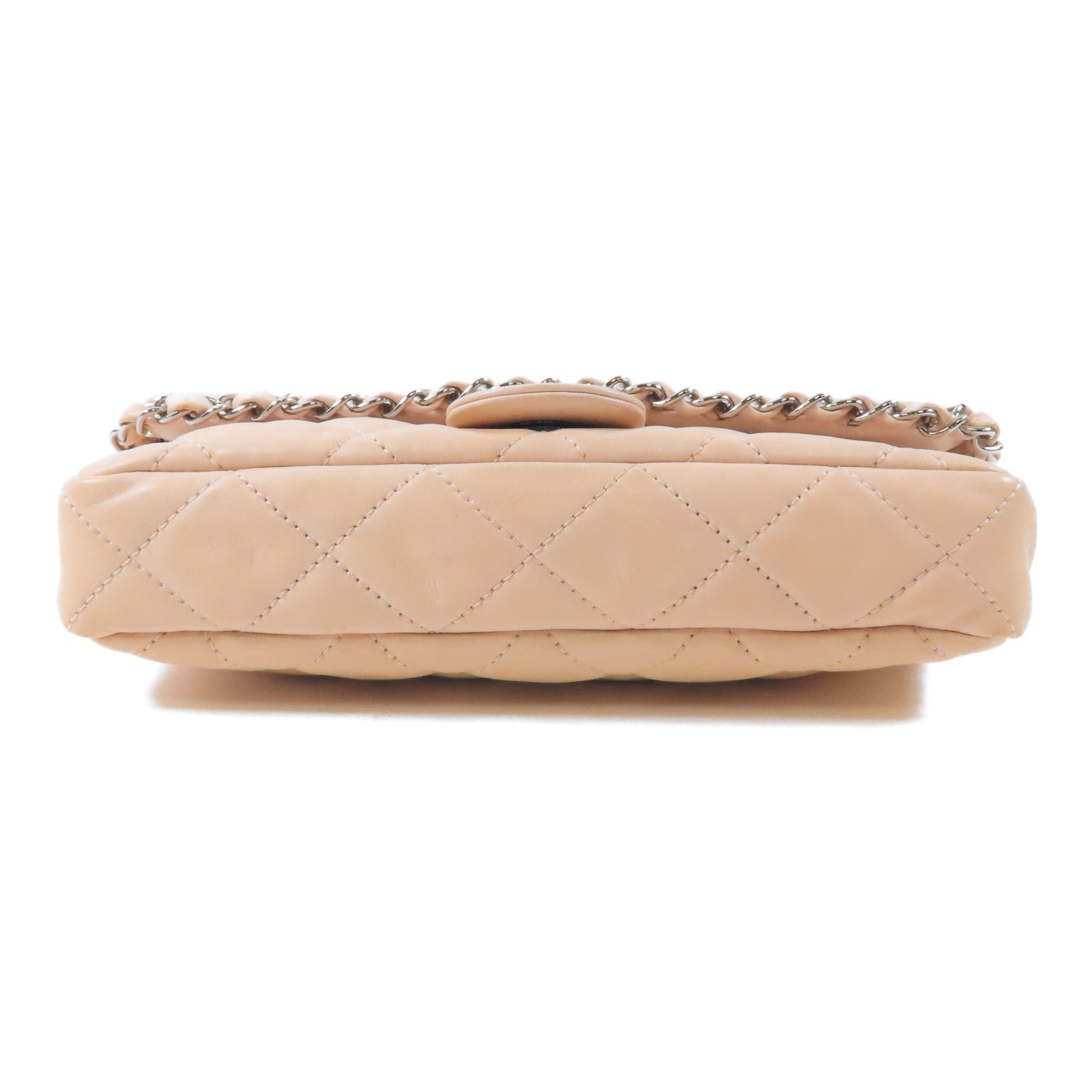 CHANEL 牛皮皮革Chain Shoulder銀扣鏈帶肩背袋