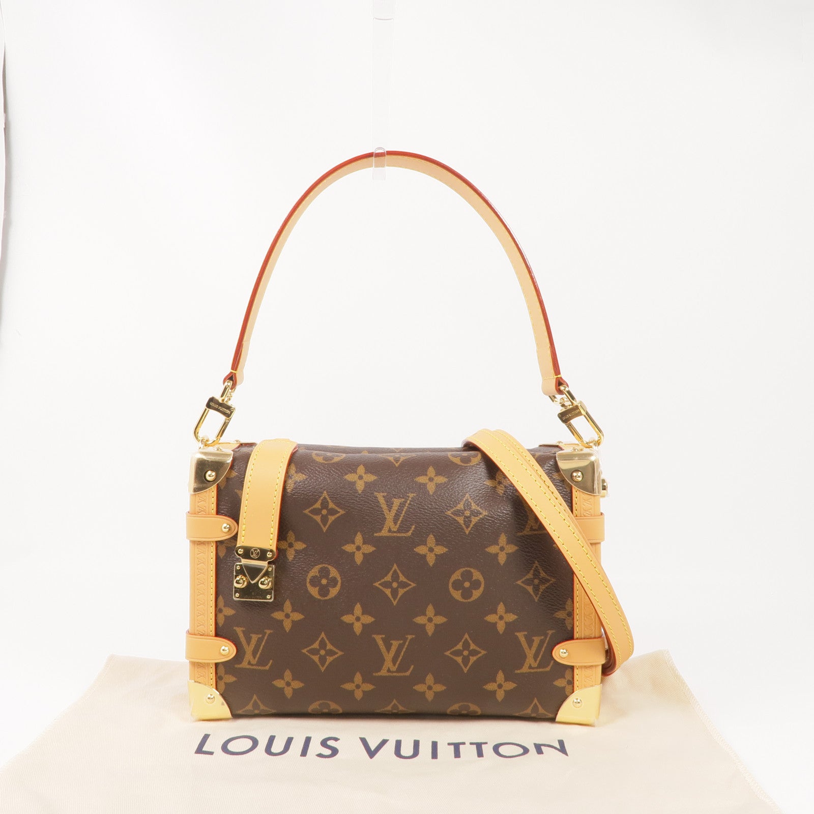 LOUIS VUITTON Monogram Side Trunk金扣手挽肩背兩用袋