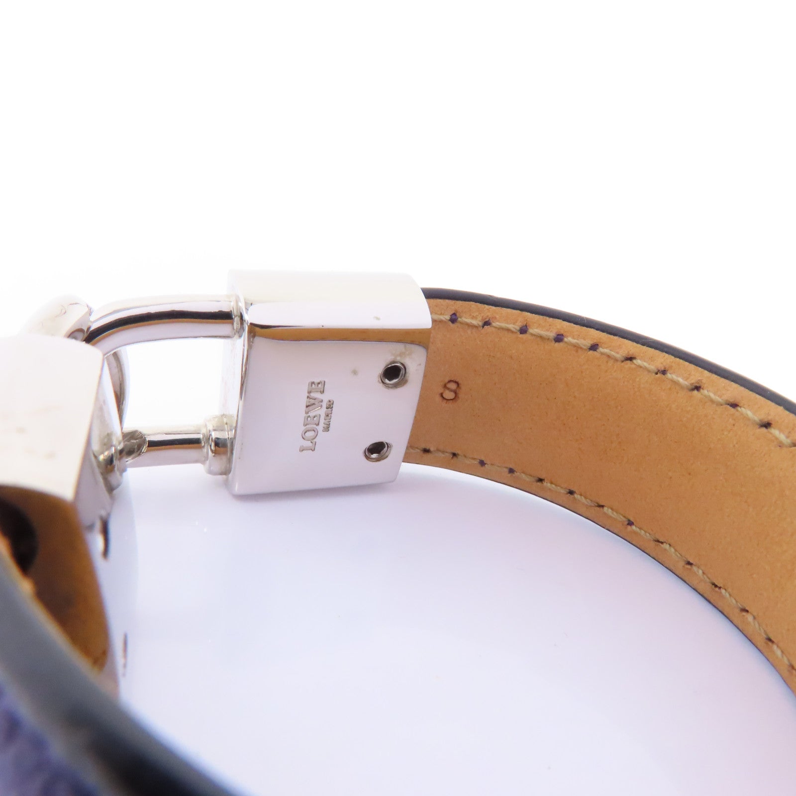 LOEWE 牛皮皮革/金屬Bracelet手鏈紫色/銀色