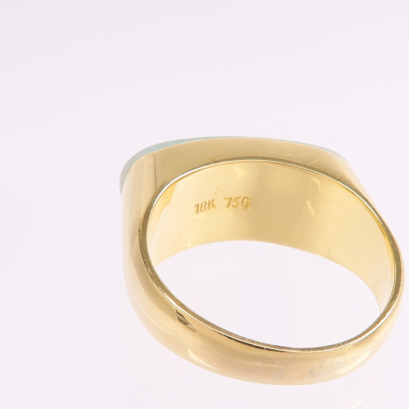 JEWELRY 18K黃金Jade Ring翡翠戒指US#8