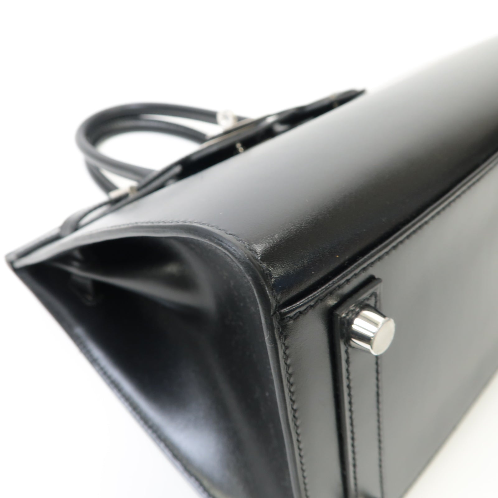 HERMES 【激減優惠】Box Calf皮革Birkin 30銀扣手挽袋黒色