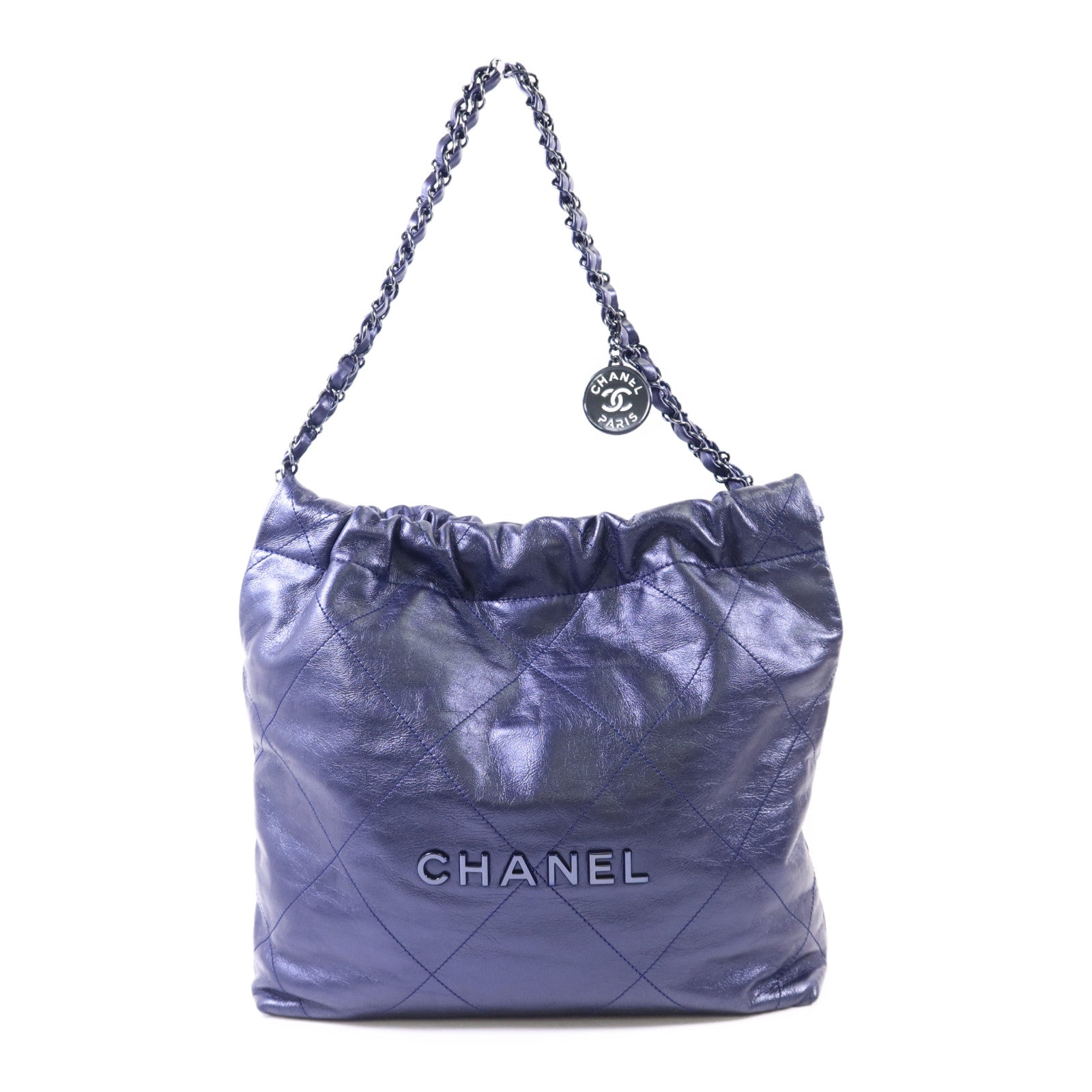 CHANEL 牛皮皮革Chanel 22銀扣肩背袋