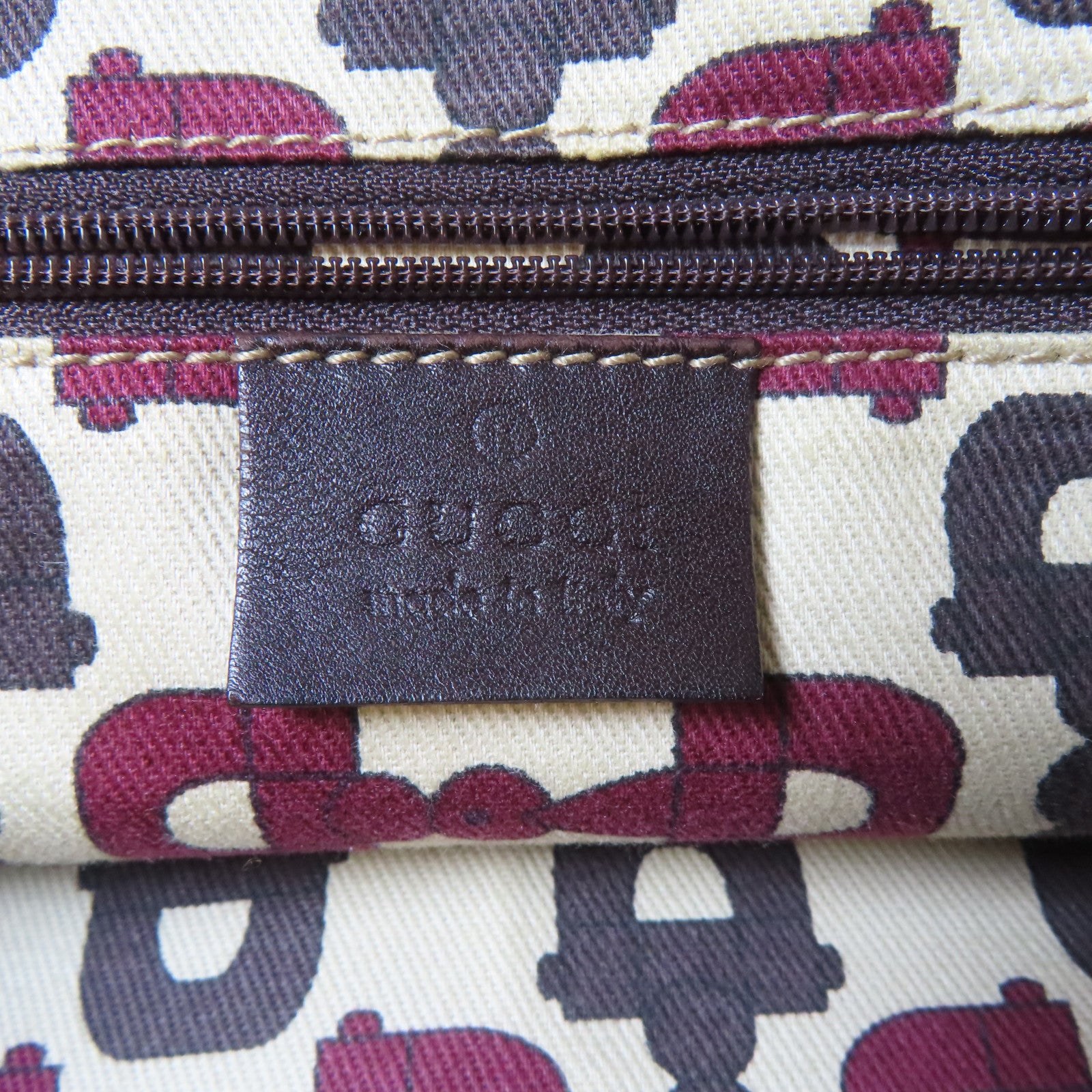 GUCCI 牛皮皮革Tote Bag金扣手挽袋啡色