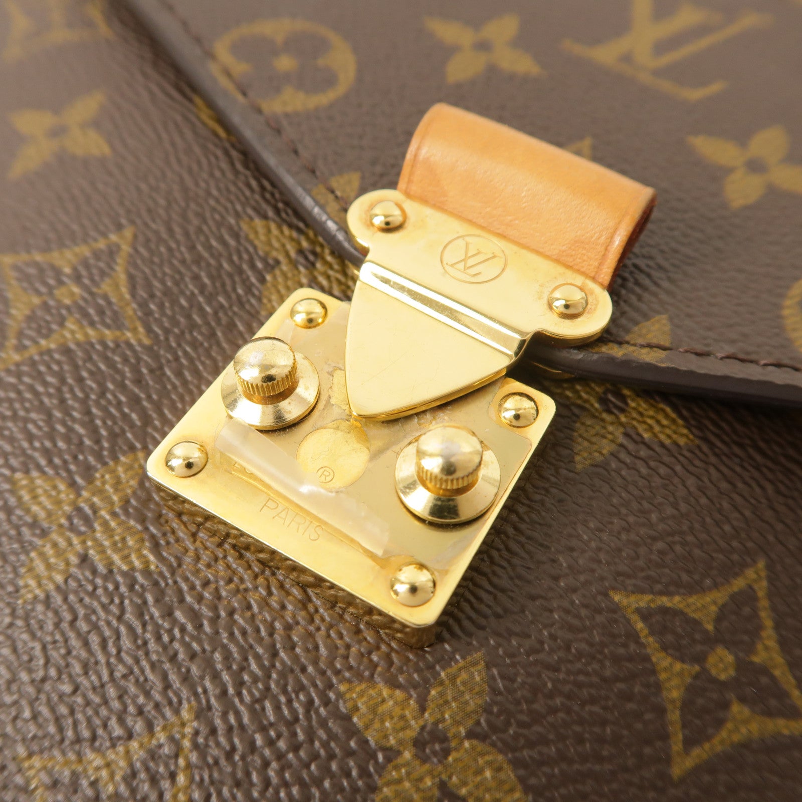 LOUIS VUITTON Monogram Pochette Metis金扣手挽肩背兩用袋棕色