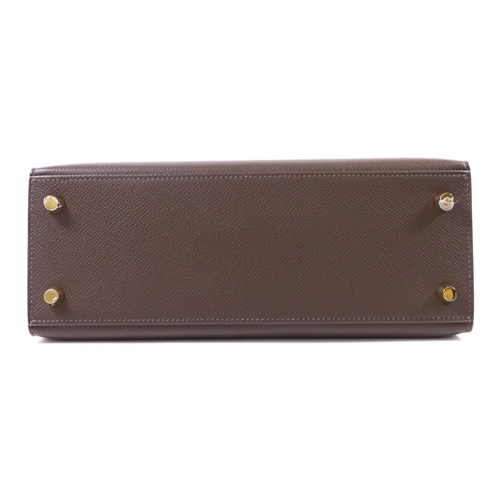 HERMES Epsom皮革Kelly 25金扣手挽肩背兩用袋Etoupe/Ecorce/Noir