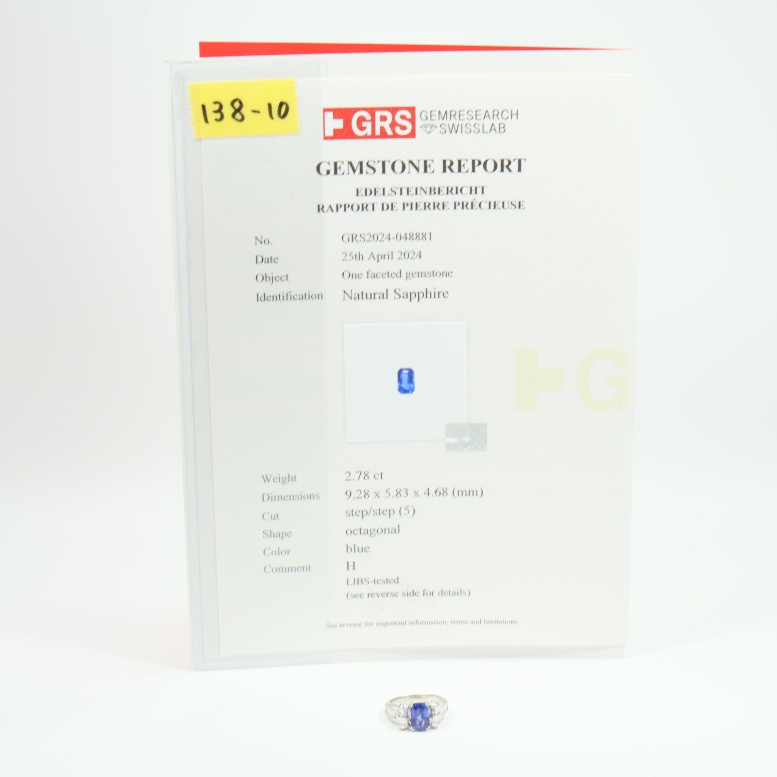 JEWELRY PT900鉑金Sapphire Diamond Ring藍寶石/鑽石戒指