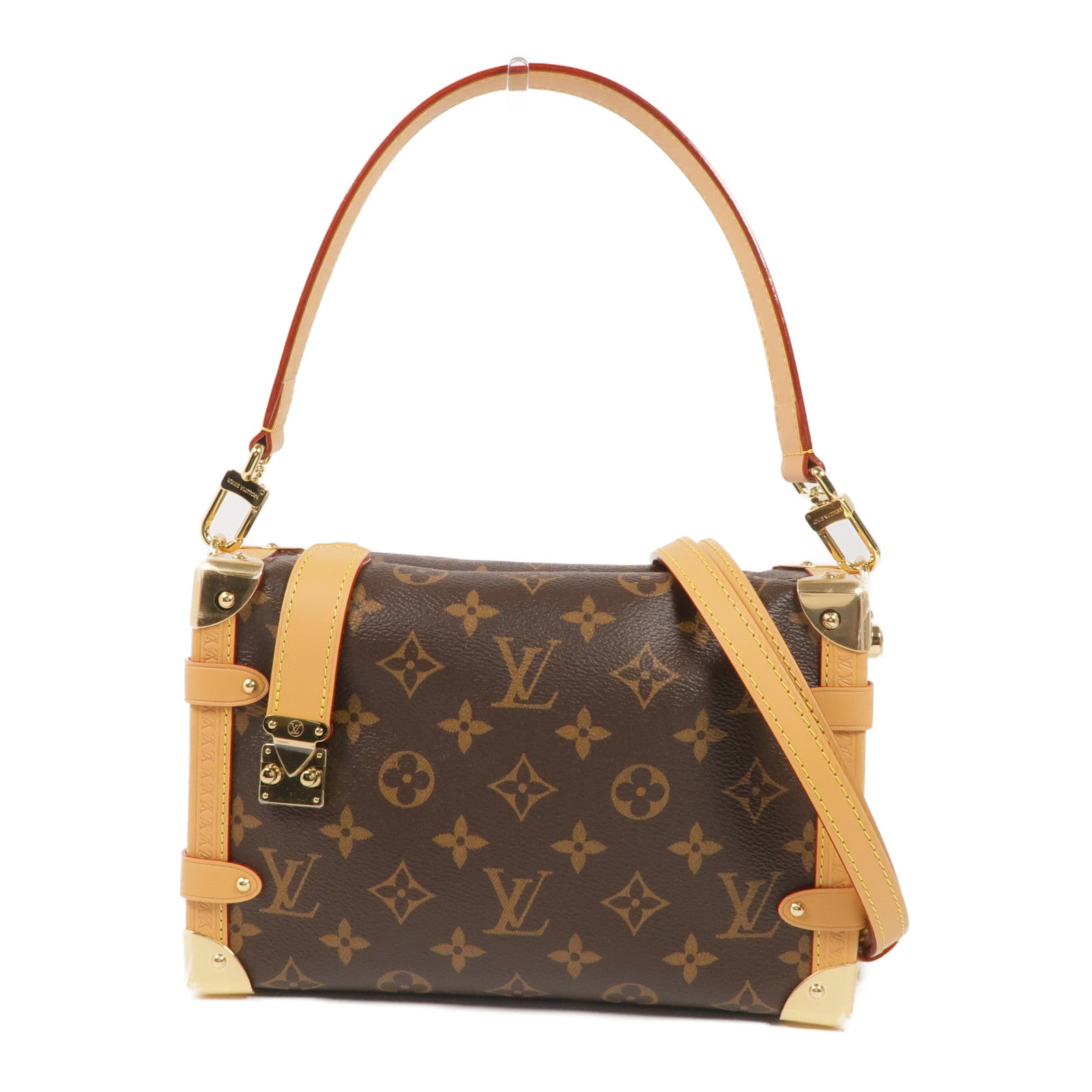 LOUIS VUITTON Monogram Side Trunk金扣手挽肩背兩用袋