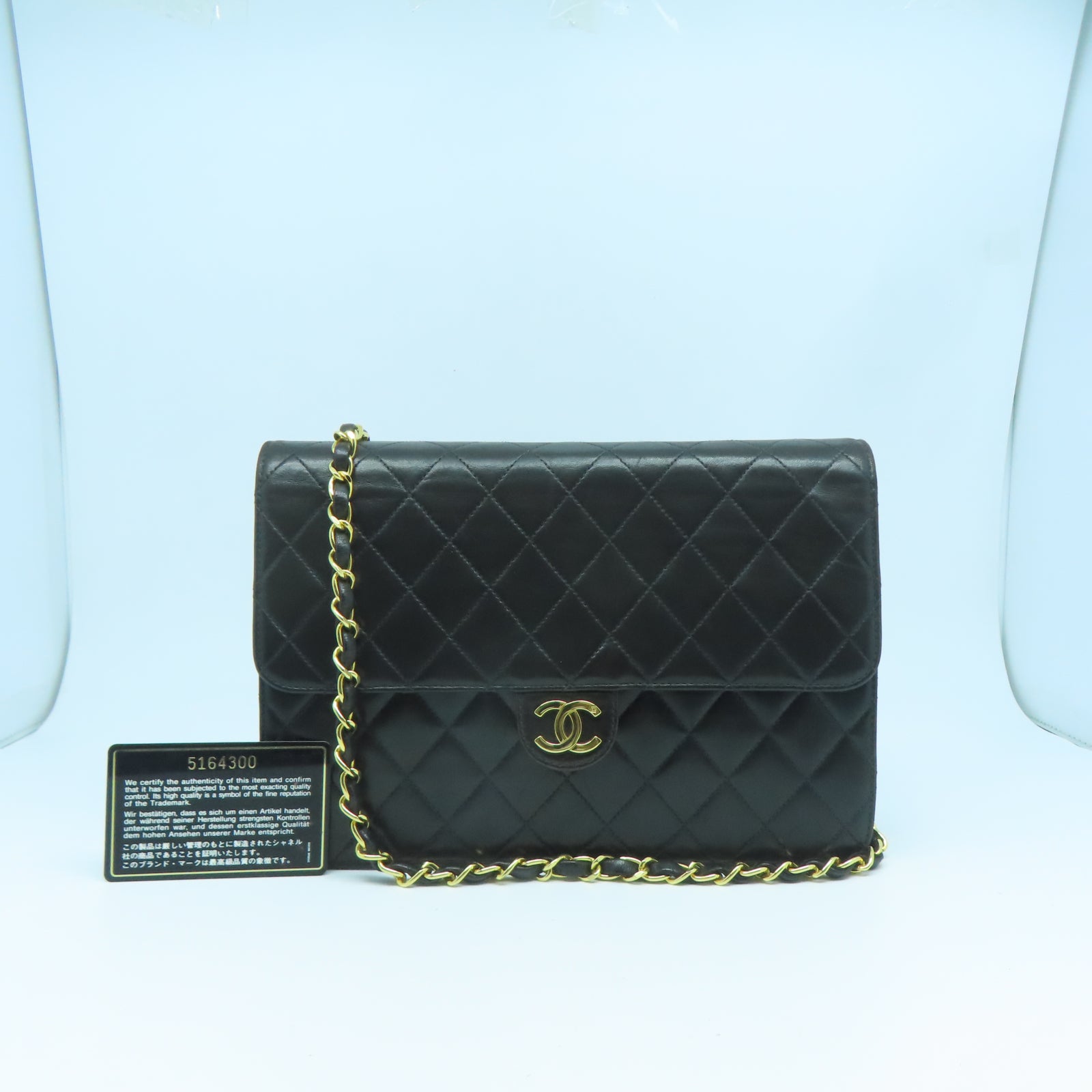 CHANEL 【激減優惠】菱格羊皮皮革Chain Shoulder金扣鏈帶肩背袋黑色