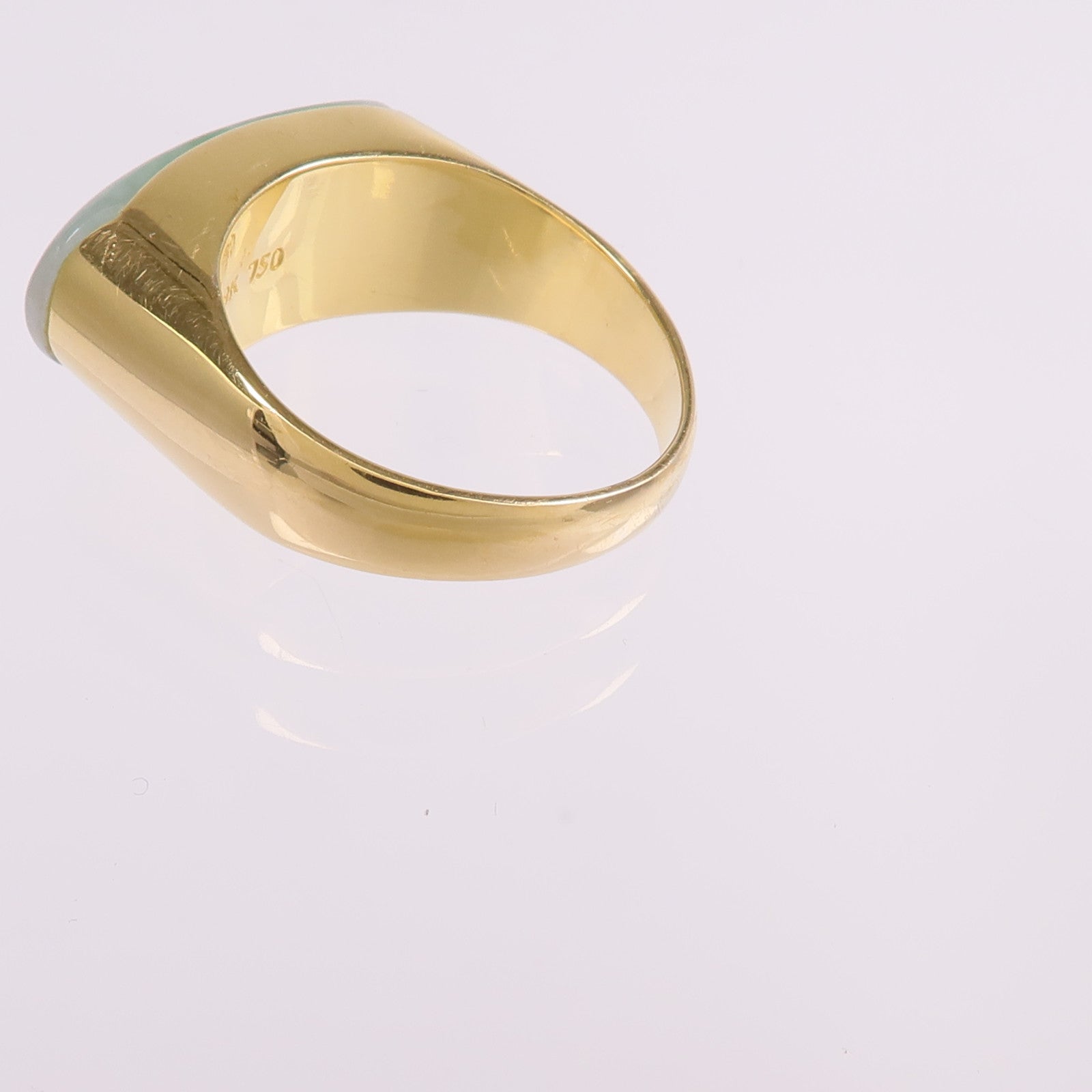 JEWELRY 18K黃金Jade Ring翡翠戒指US#8